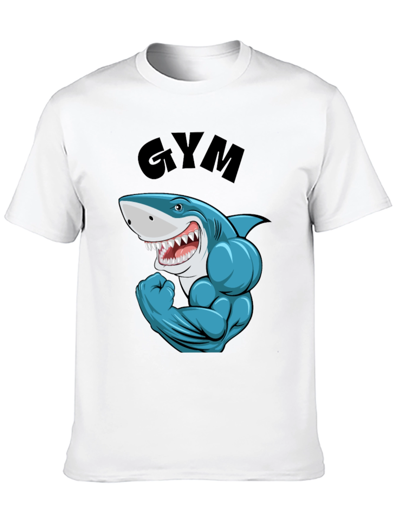 Funny Gym Shark Black T-Shirt