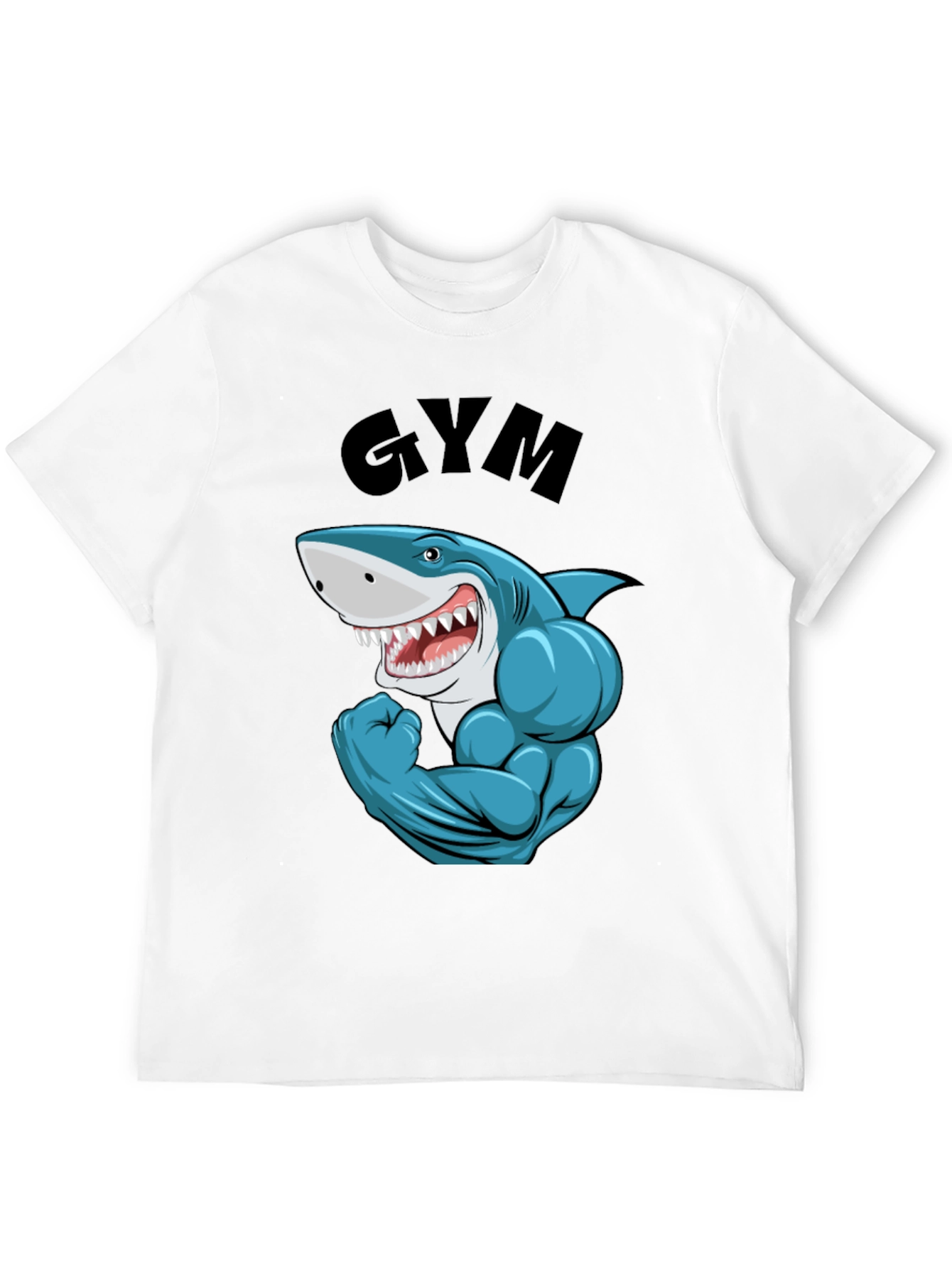 Funny Gym Shark Black T-Shirt
