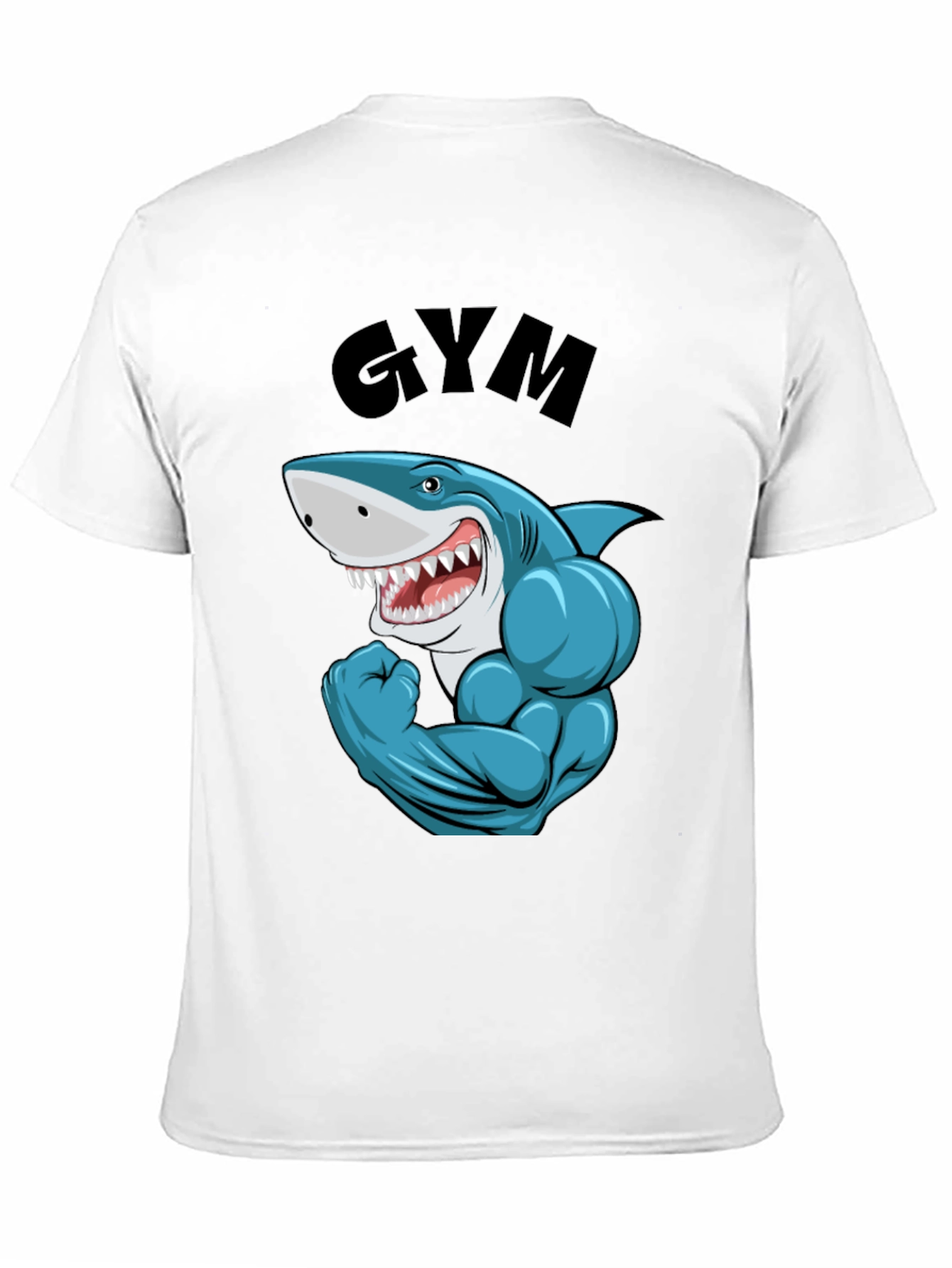 Funny Gym Shark Black T-Shirt
