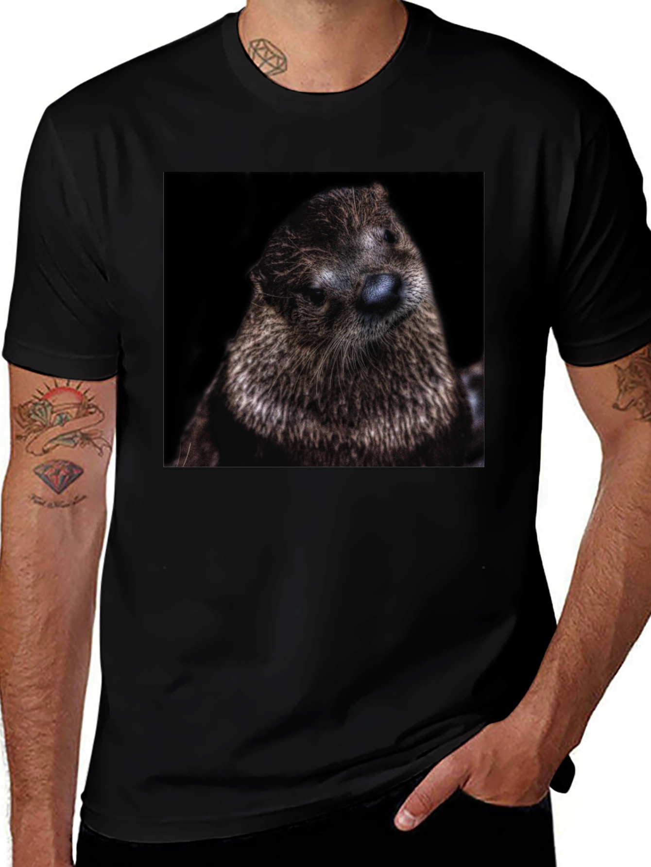 Otter Portrait Graphic T-Shirt
