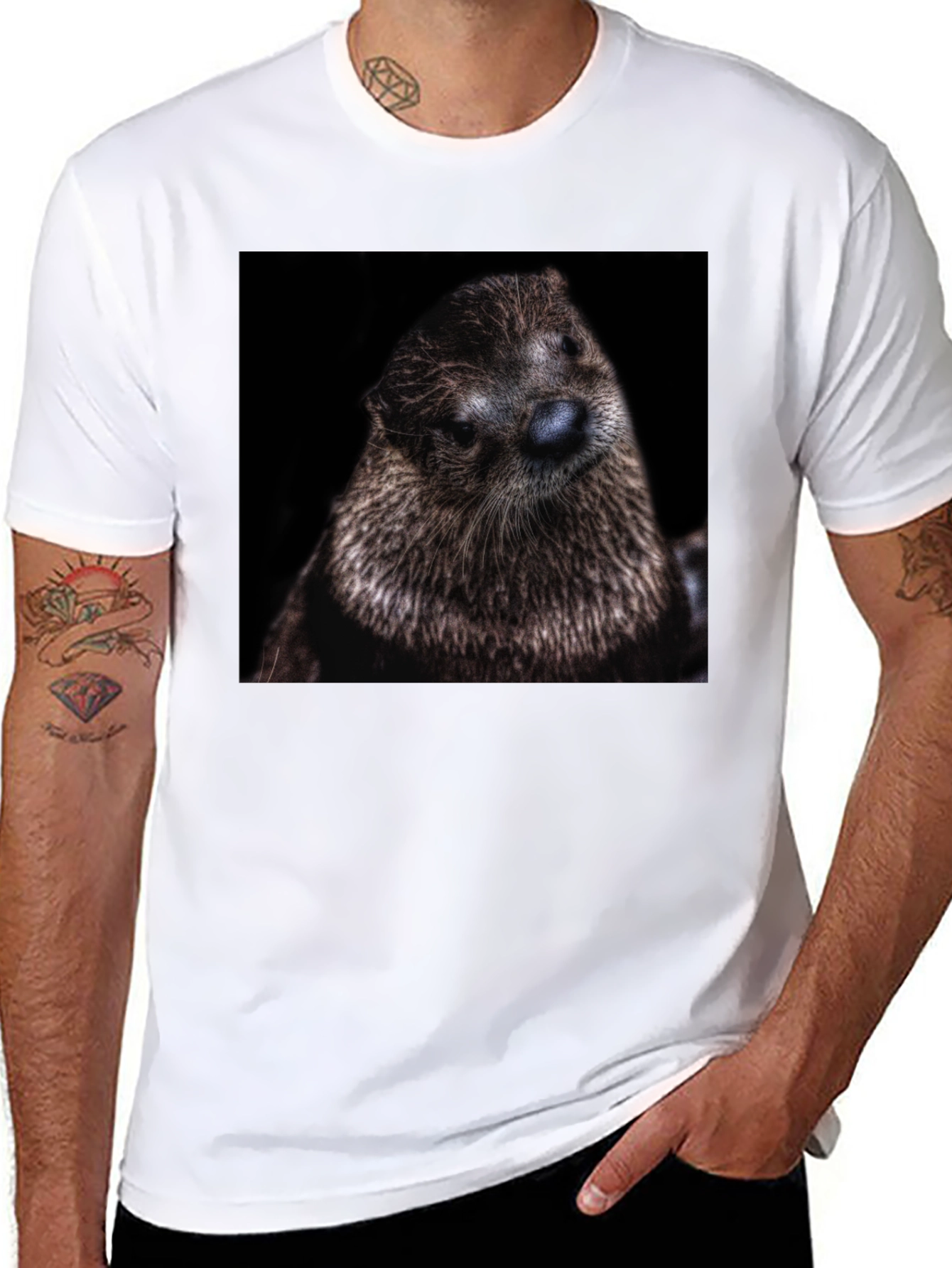 Otter Portrait Graphic T-Shirt
