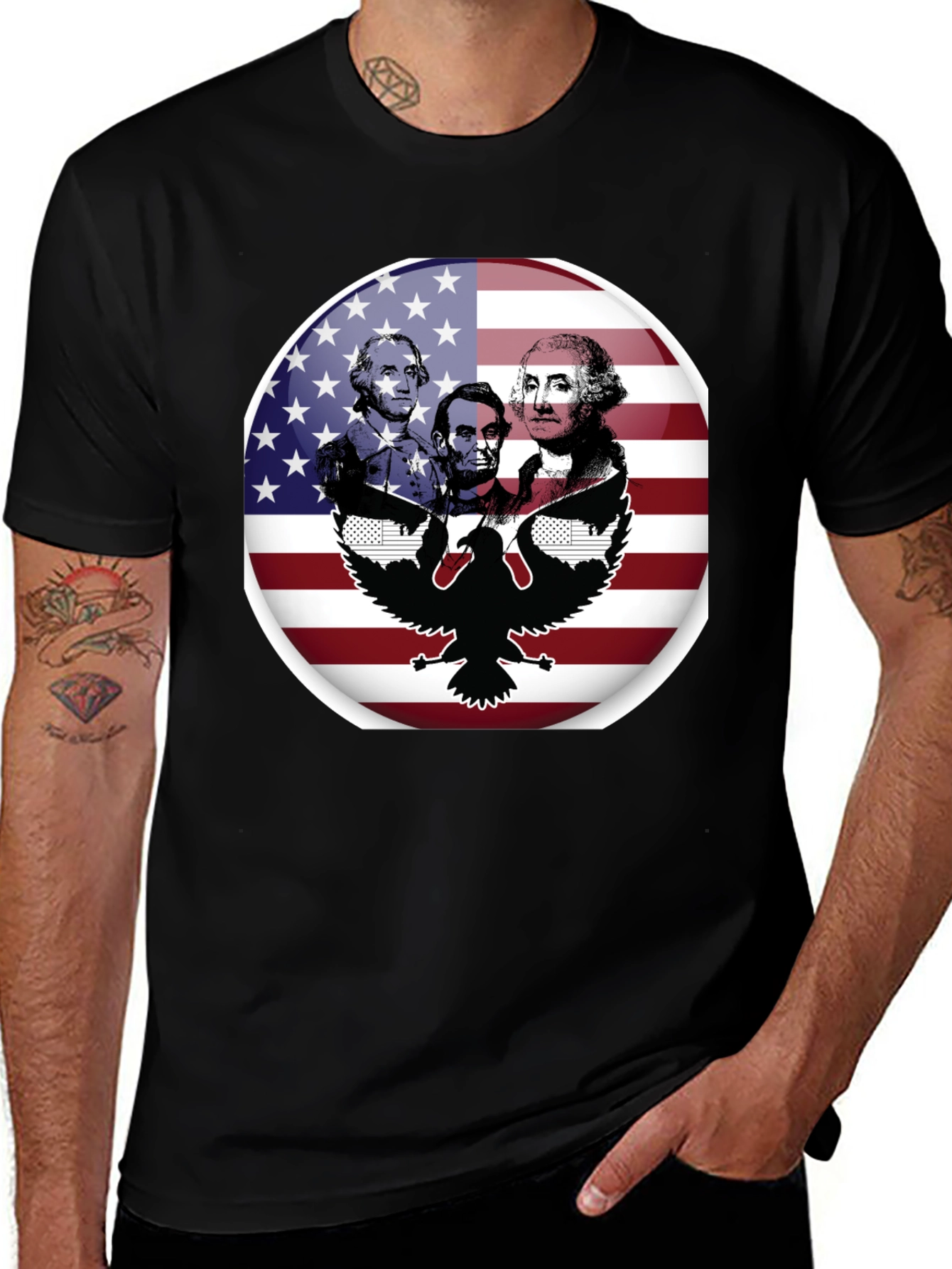 Patriotic Presidents & Eagle Graphic T-Shirt
