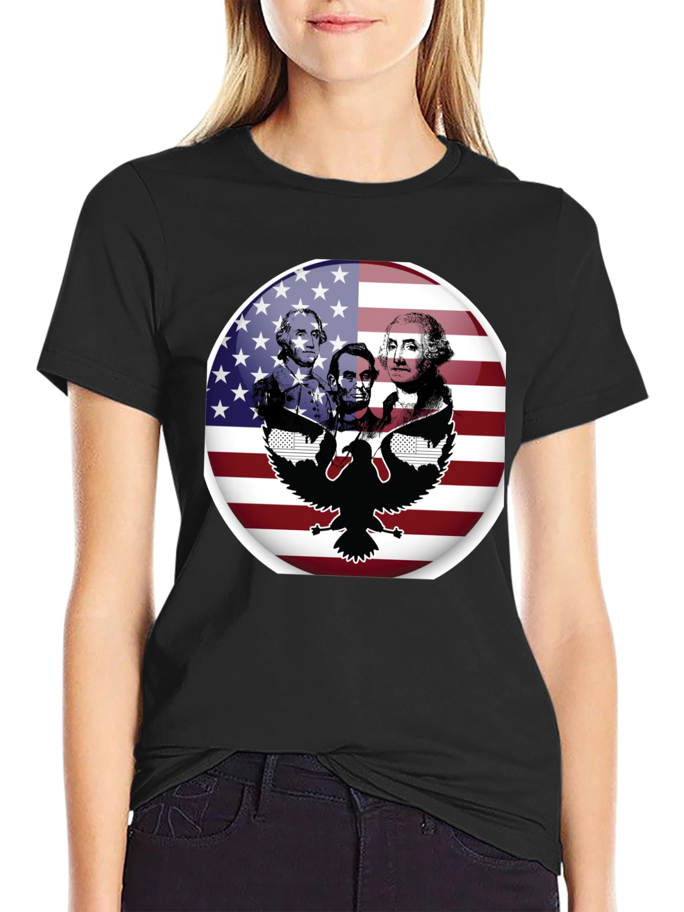 Patriotic Presidents & Eagle Graphic T-Shirt