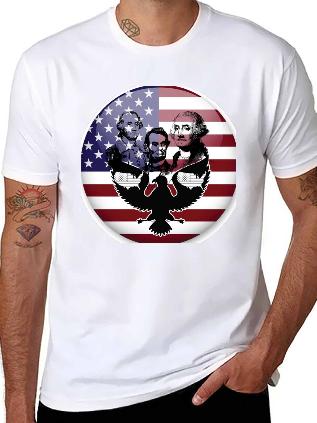 Patriotic Presidents & Eagle Graphic T-Shirt