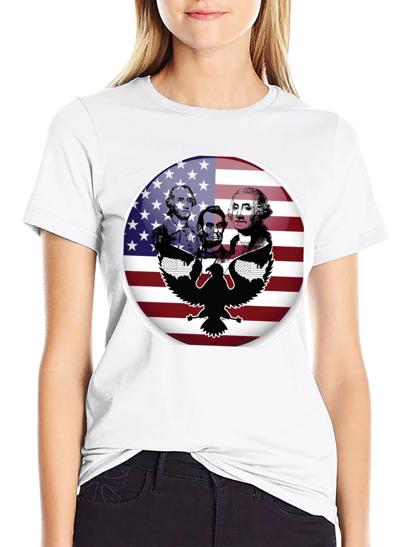 Patriotic Presidents & Eagle Graphic T-Shirt