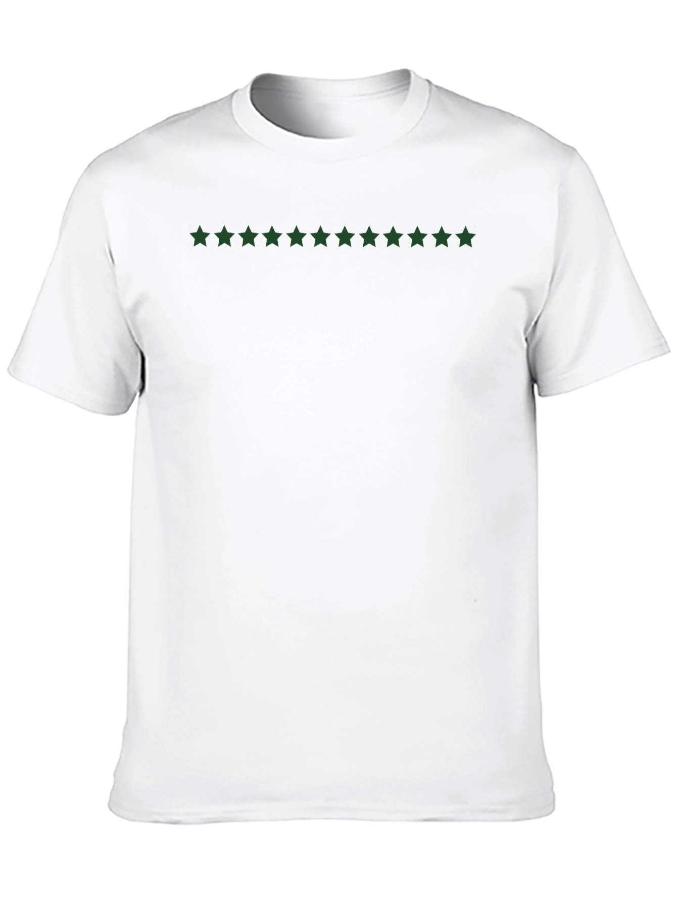Mens Black Crew Neck T-Shirt with Star Graphic