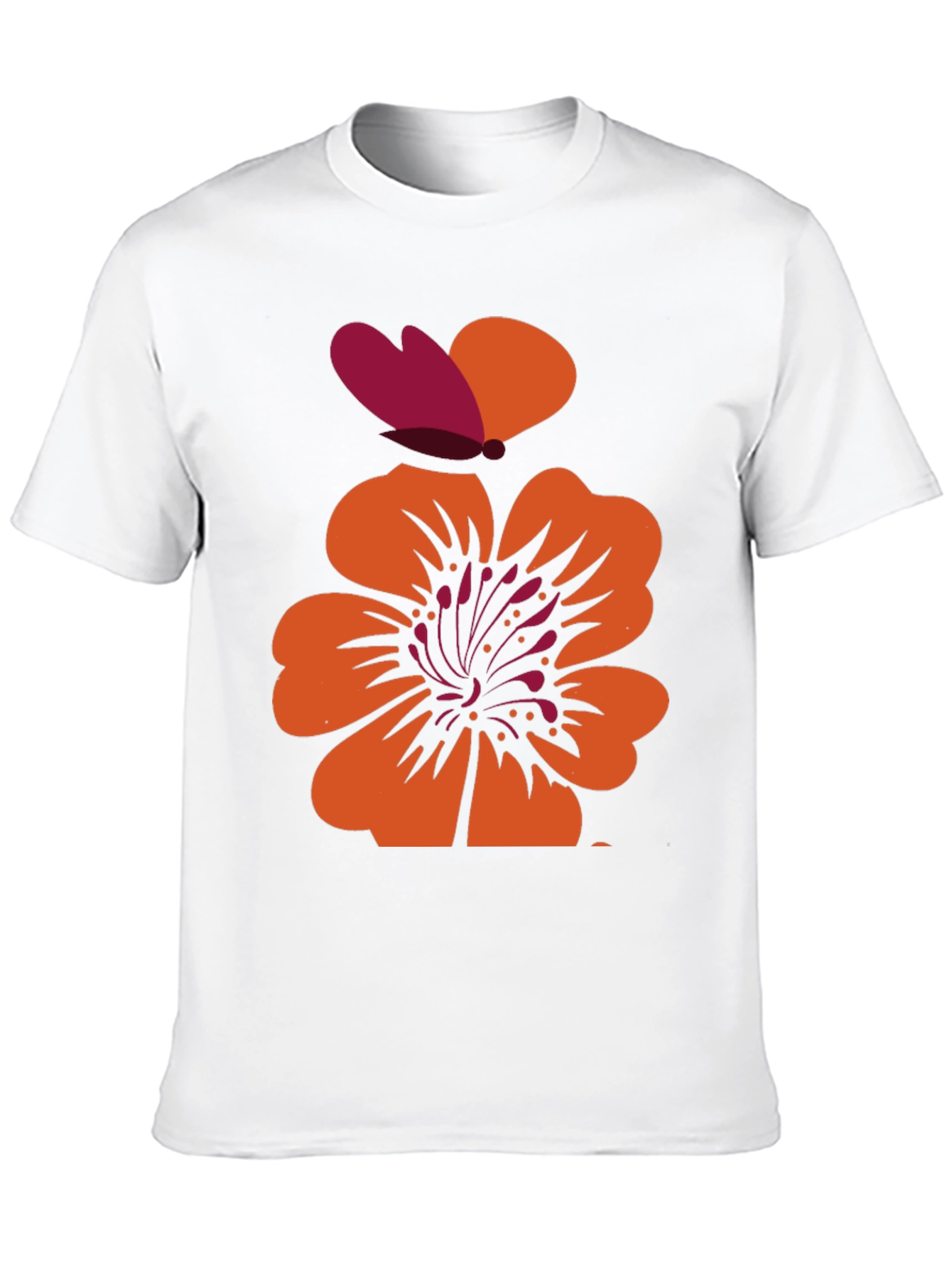 Floral Butterfly Graphic Black T-Shirt