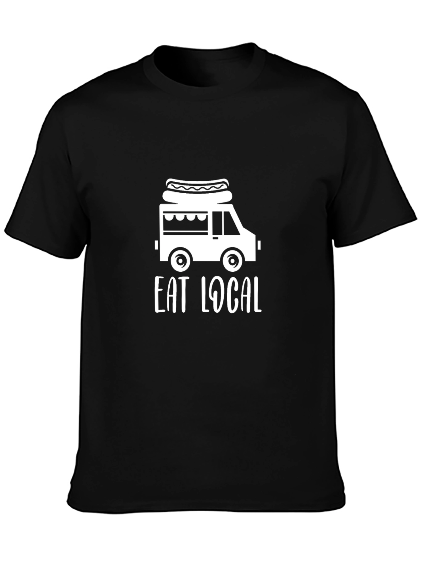 Eat Local Hot Dog Truck T-Shirt - Black