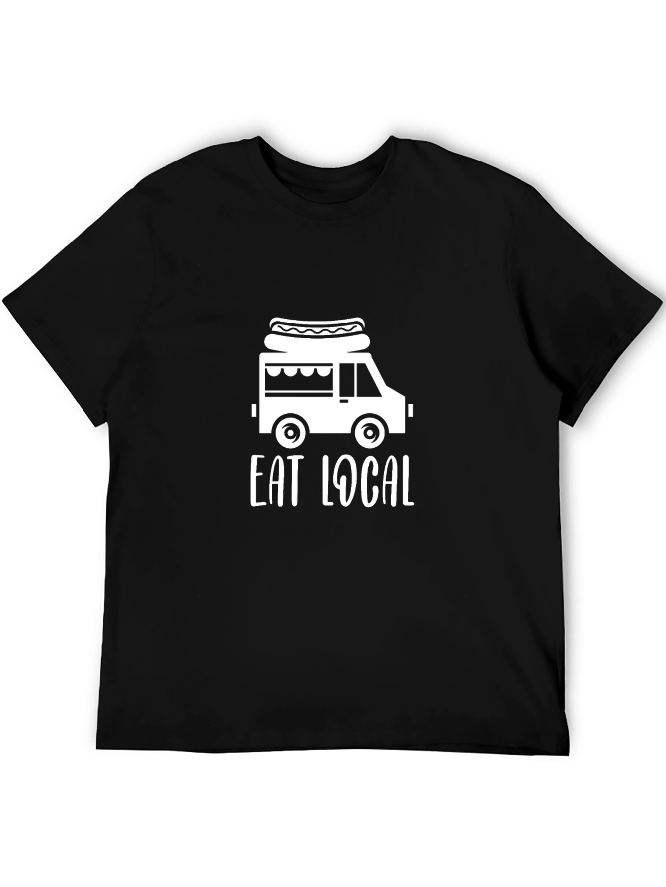 Eat Local Hot Dog Truck T-Shirt - Black