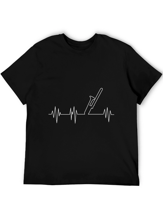 Trombone Heartbeat T-Shirt - Music Lover Tee