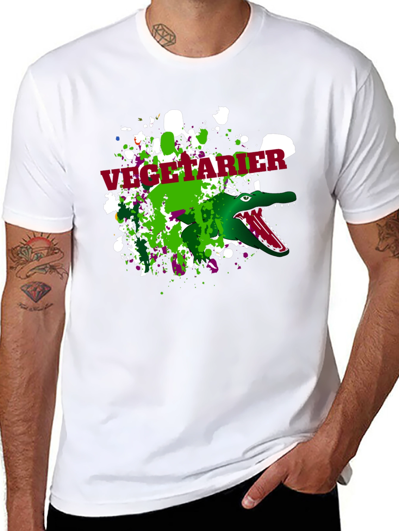 Vegetarian Crocodile Mens T-Shirt