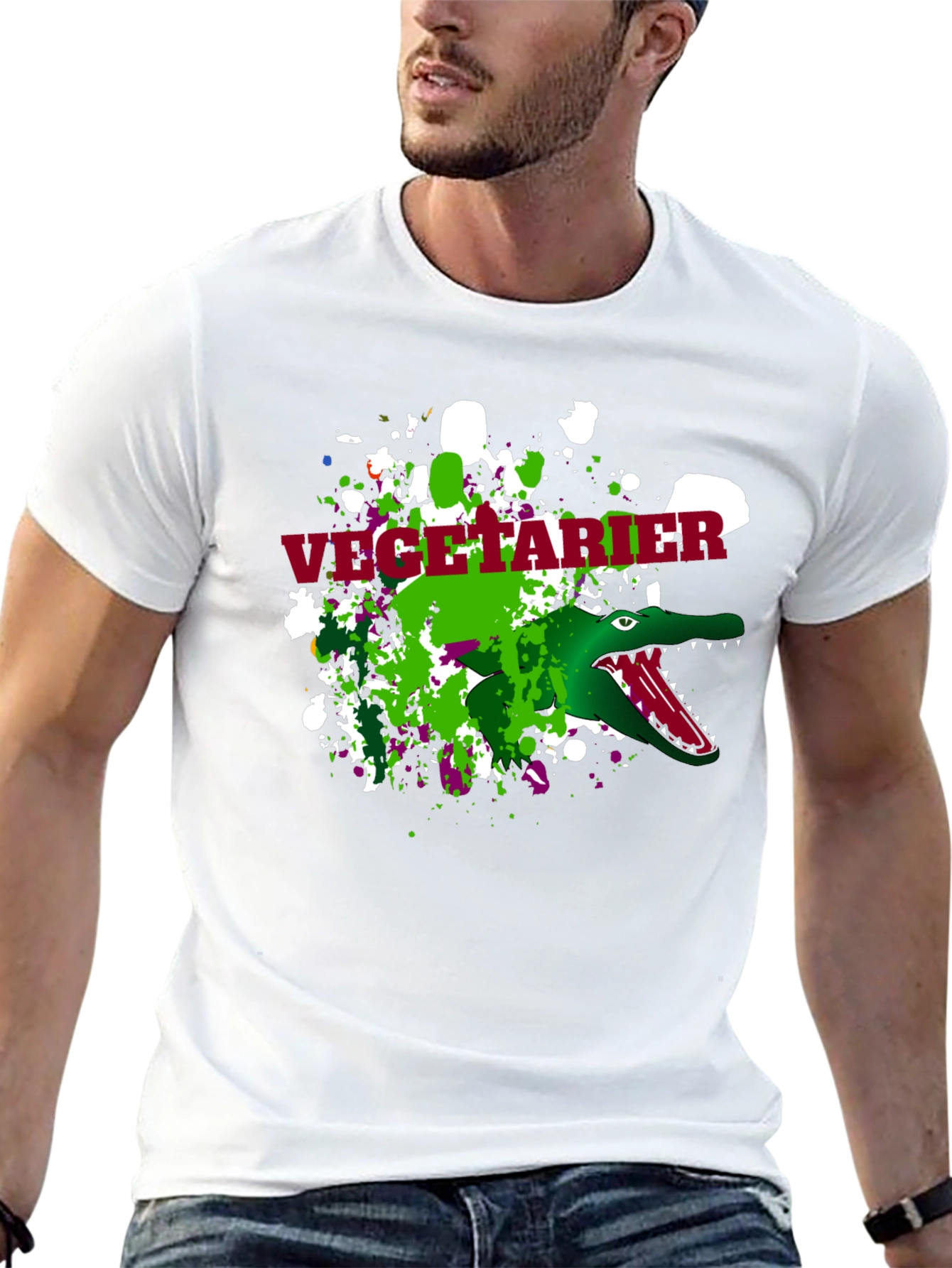 Vegetarian Crocodile Mens T-Shirt