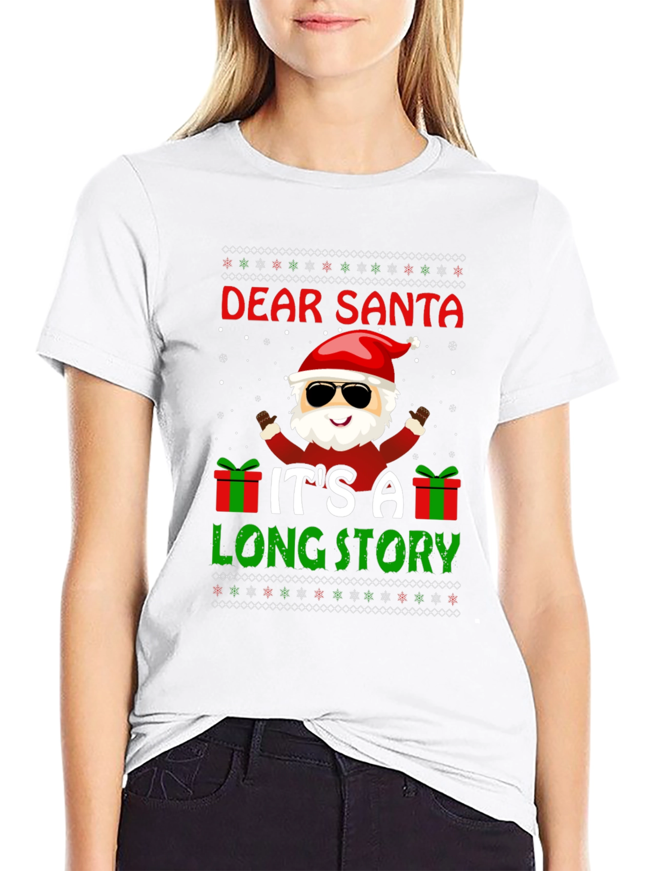 Dear Santa Funny Christmas Graphic T-Shirt