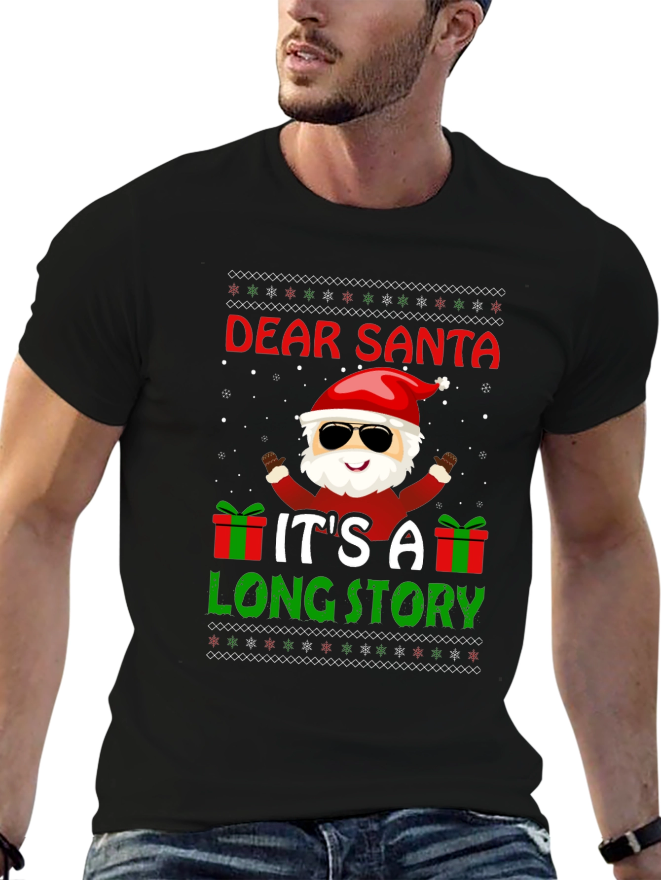 Dear Santa Funny Christmas Graphic T-Shirt
