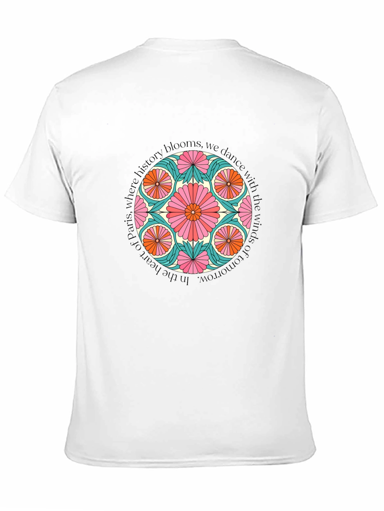 Paris History Blooms Graphic Tee - Black