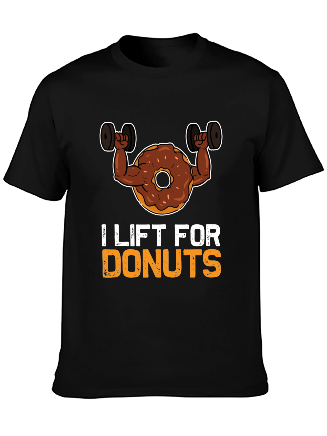 I Lift For Donuts Black Graphic T-Shirt