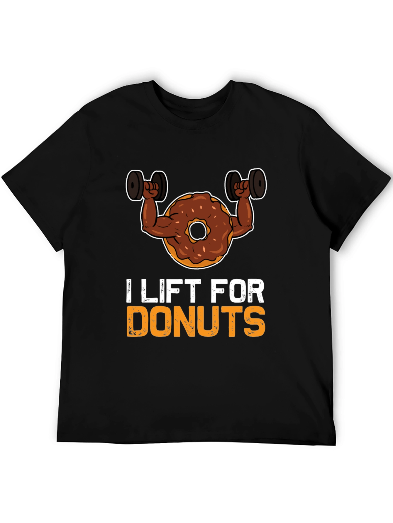 I Lift For Donuts Black Graphic T-Shirt