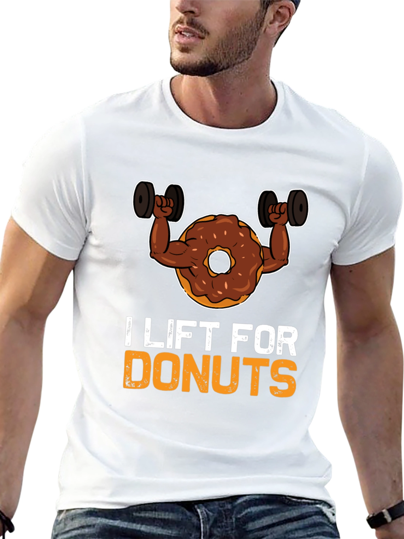 I Lift For Donuts Black Graphic T-Shirt