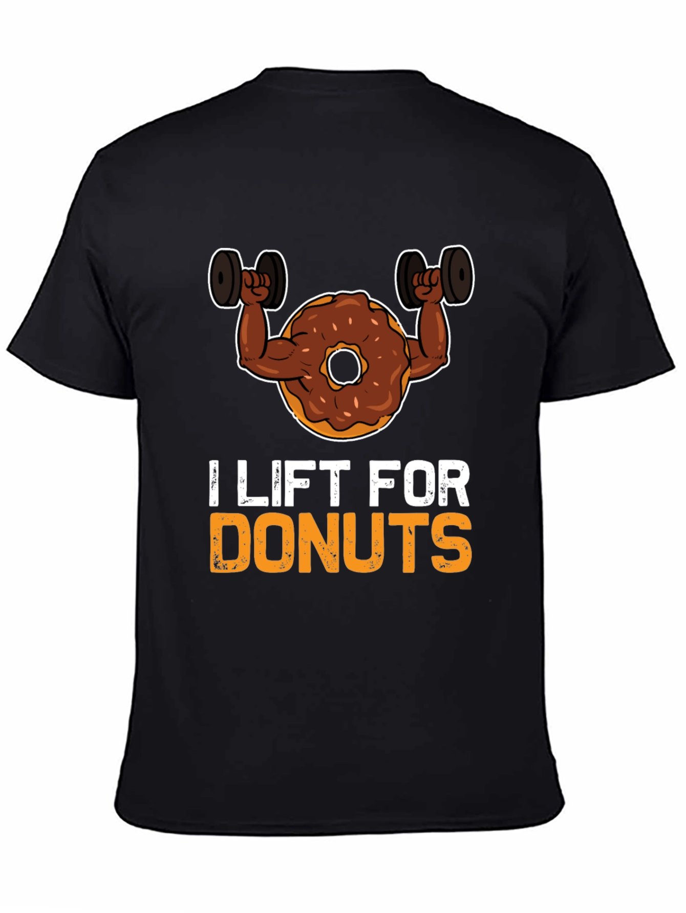 I Lift For Donuts Black Graphic T-Shirt