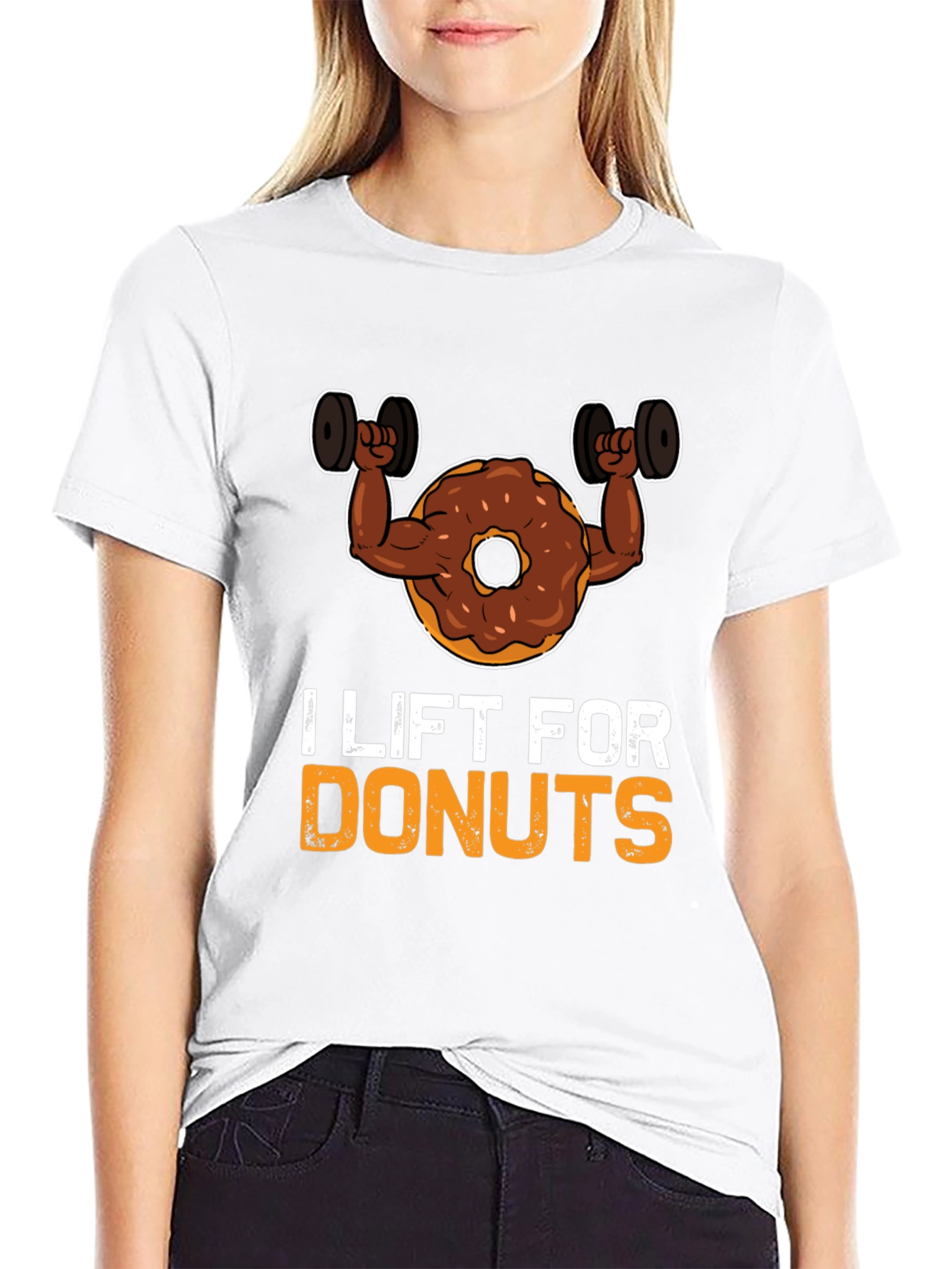 I Lift For Donuts Black Graphic T-Shirt