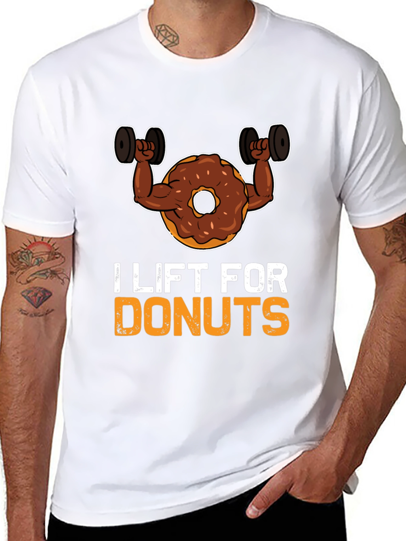 I Lift For Donuts Black Graphic T-Shirt