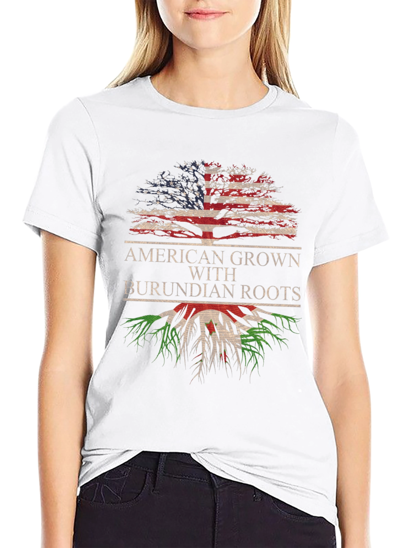 American Grown with Burundian Roots Tree T-Shirt