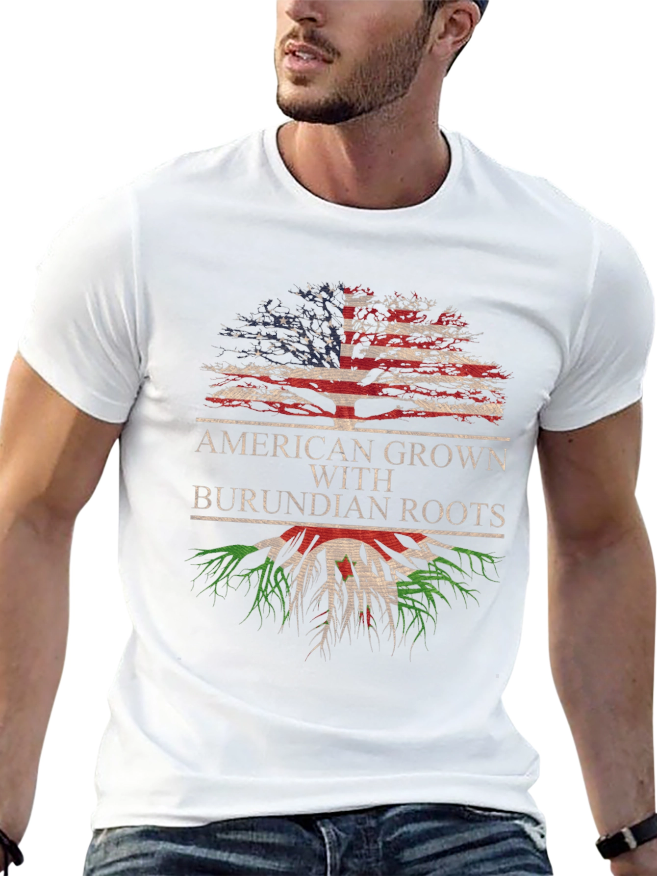 American Grown with Burundian Roots Tree T-Shirt
