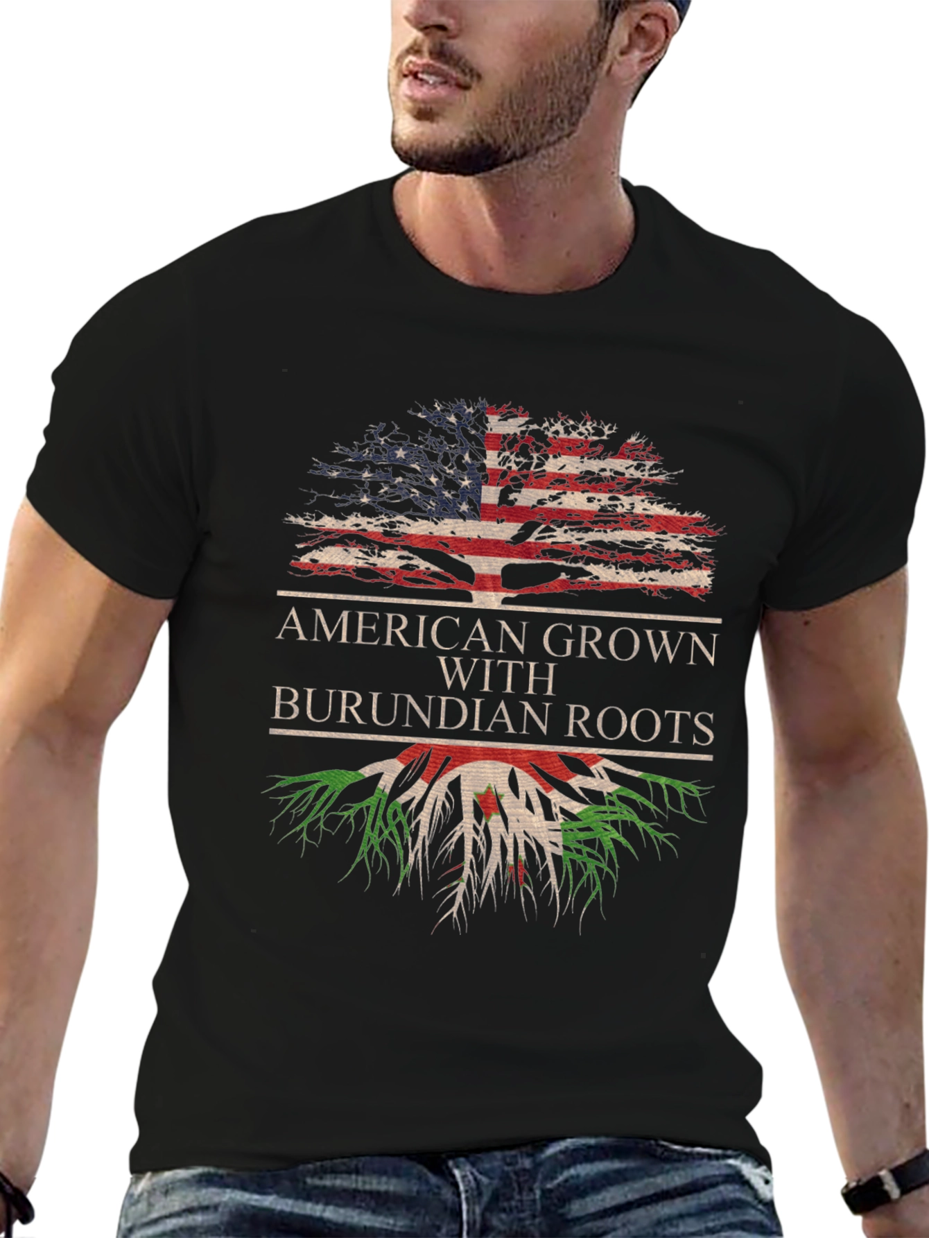 American Grown with Burundian Roots Tree T-Shirt