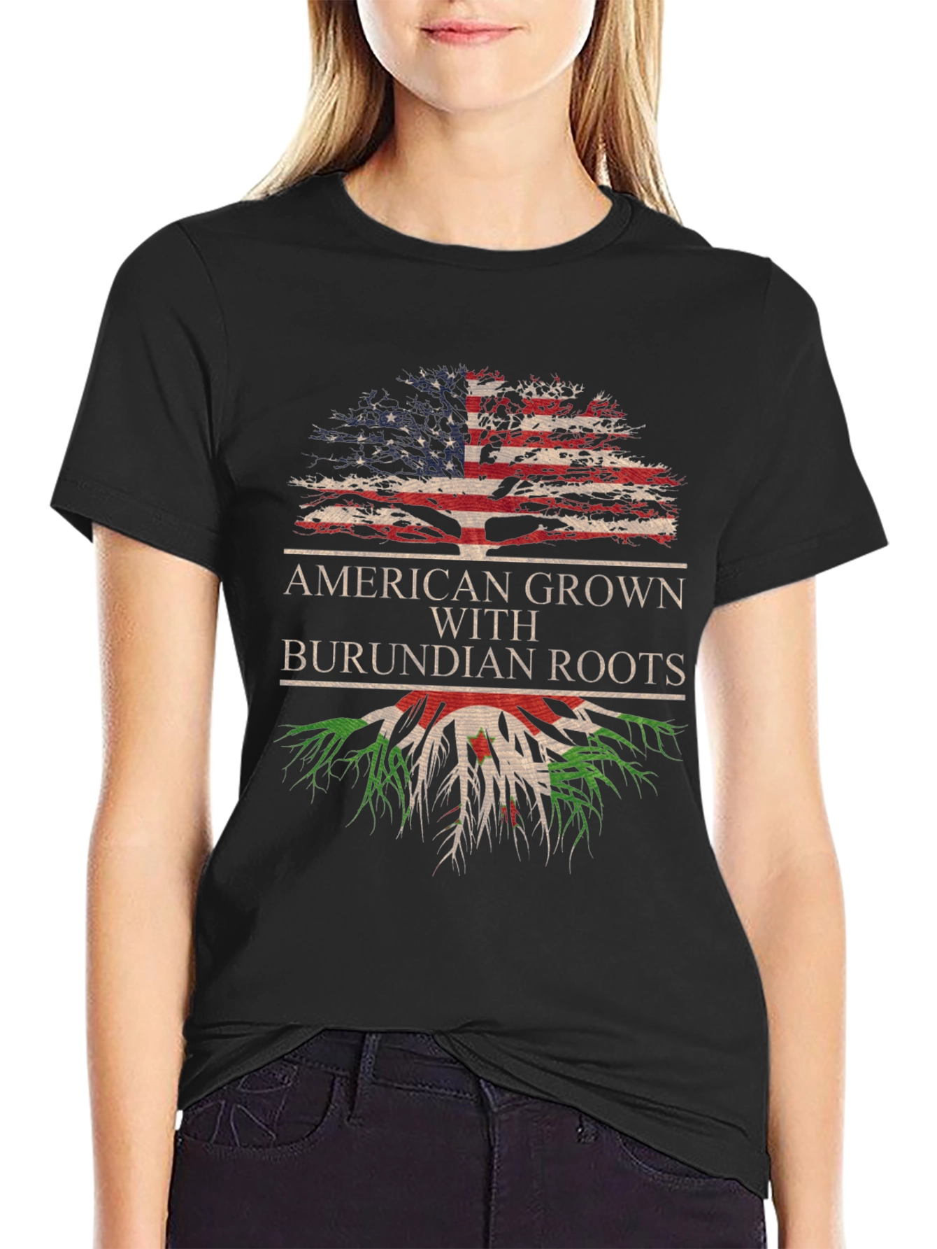 American Grown with Burundian Roots Tree T-Shirt