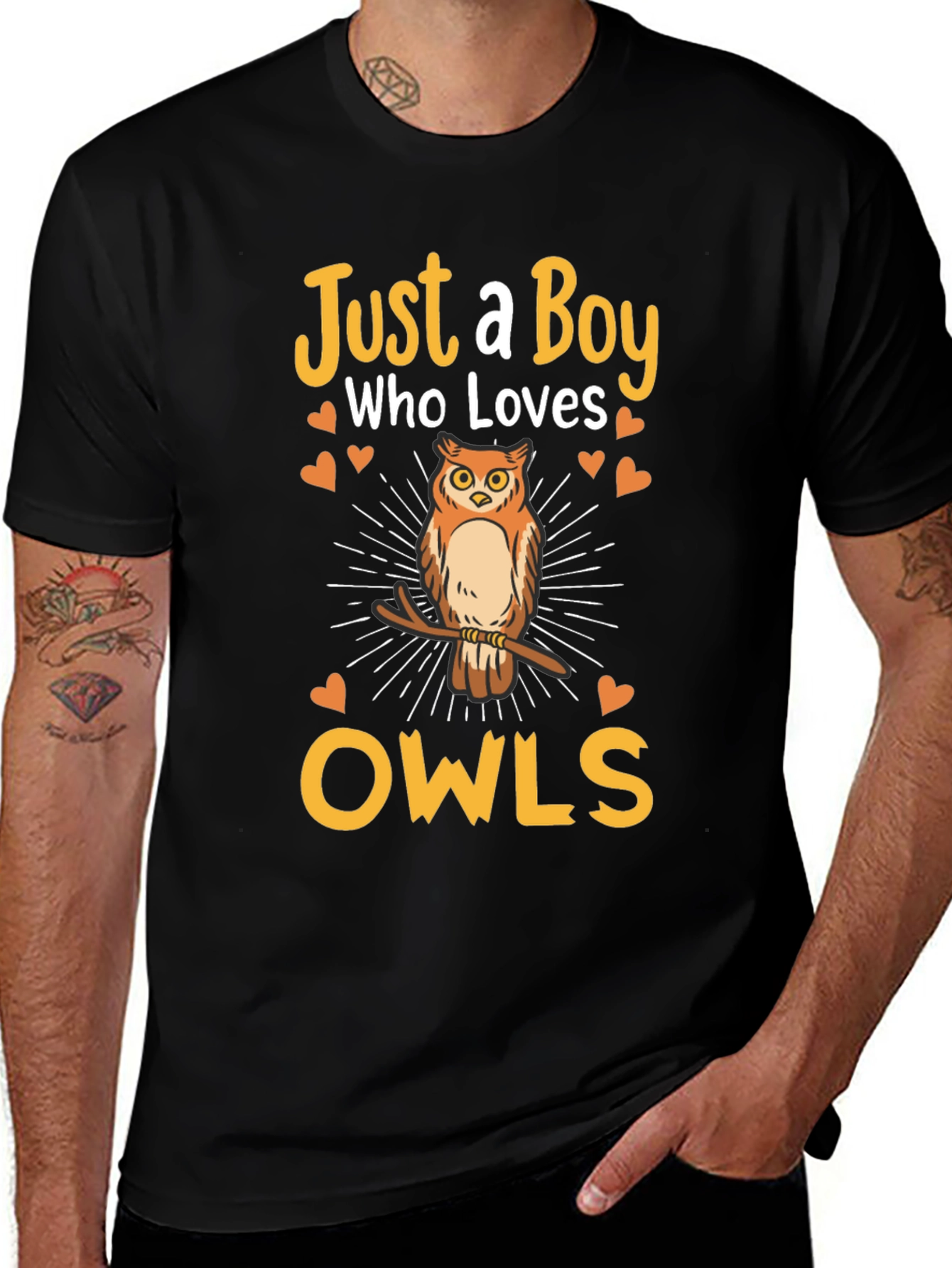 Just a Boy Who Loves Owls Graphic T-Shirt