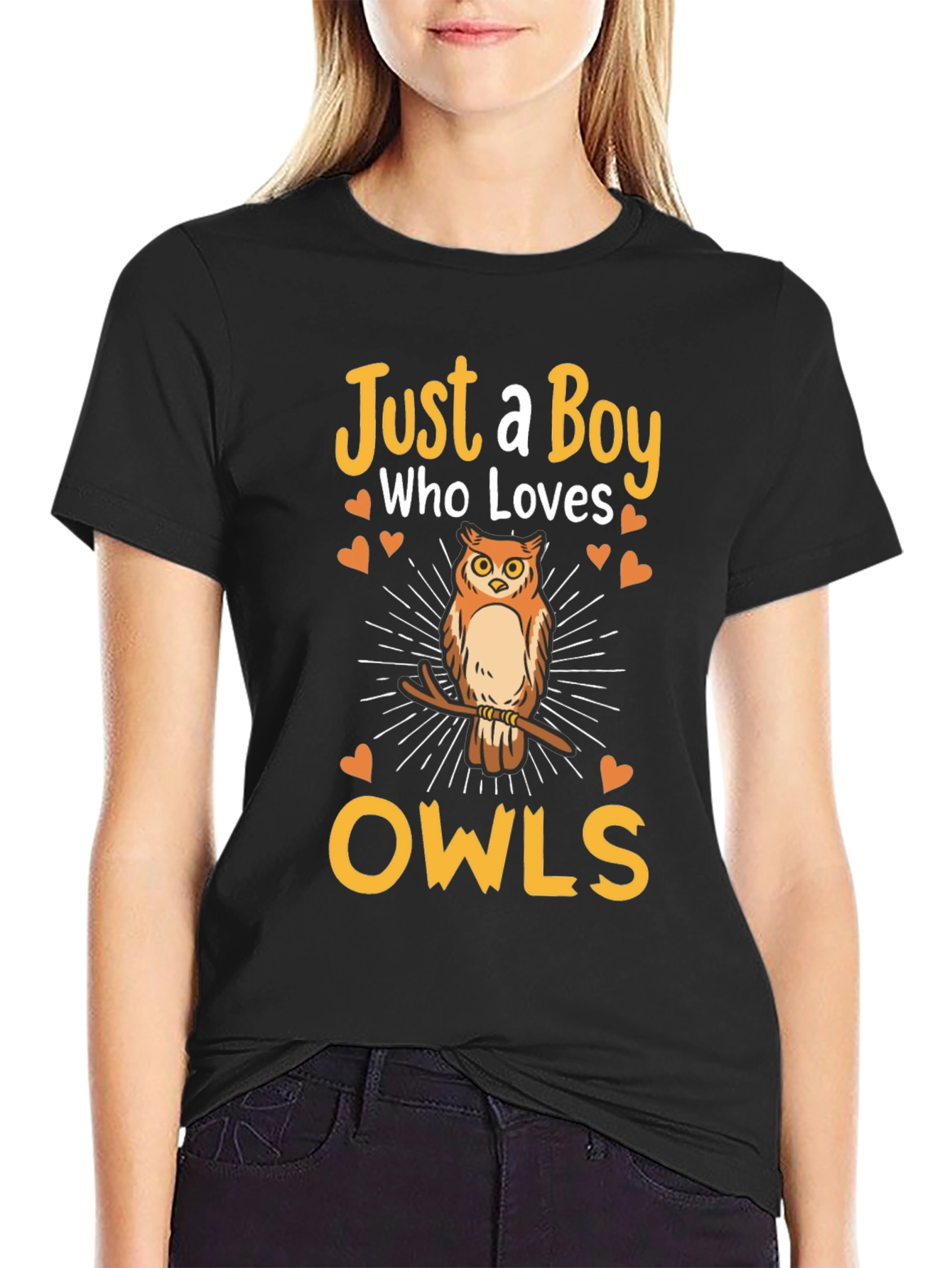 Just a Boy Who Loves Owls Graphic T-Shirt