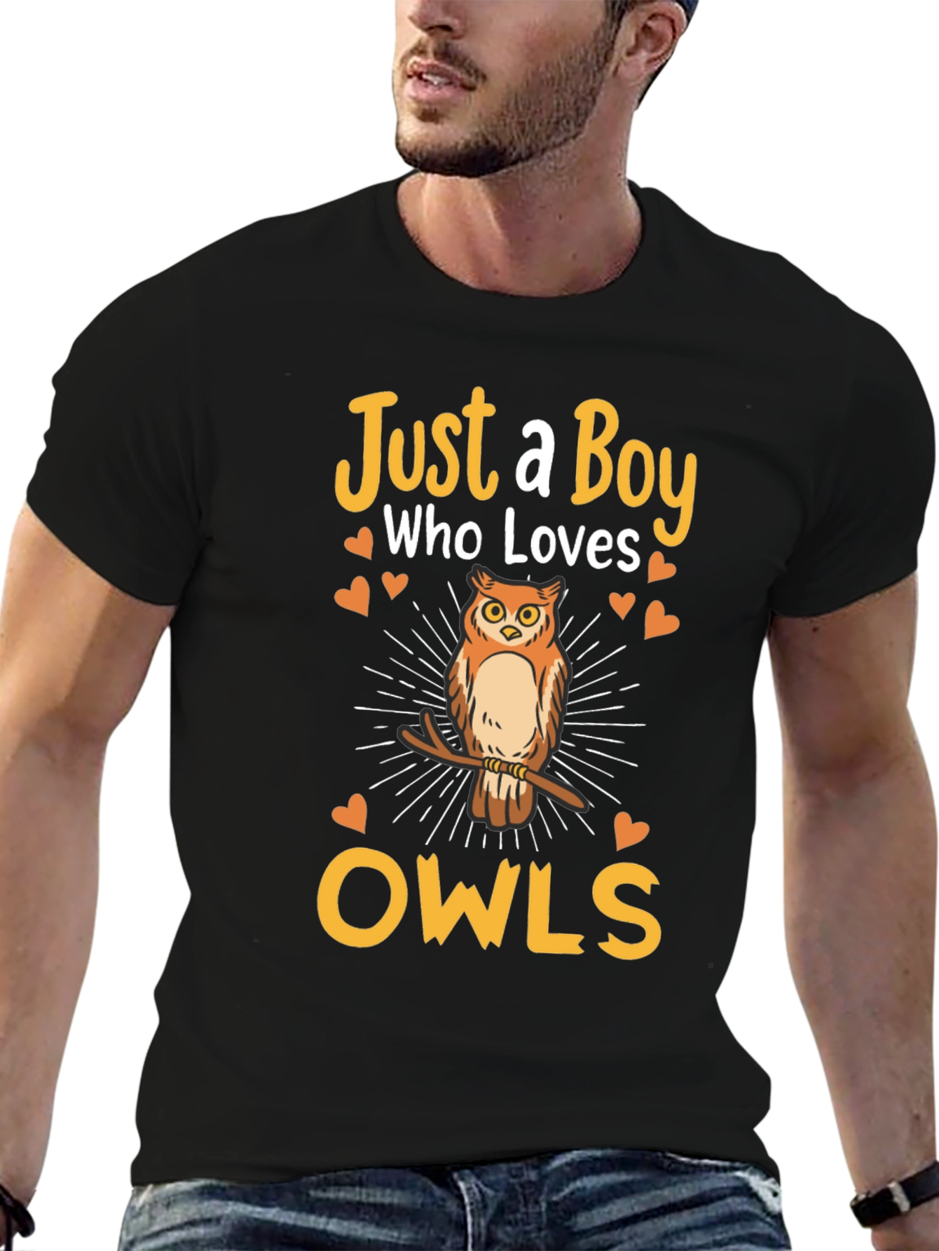 Just a Boy Who Loves Owls Graphic T-Shirt