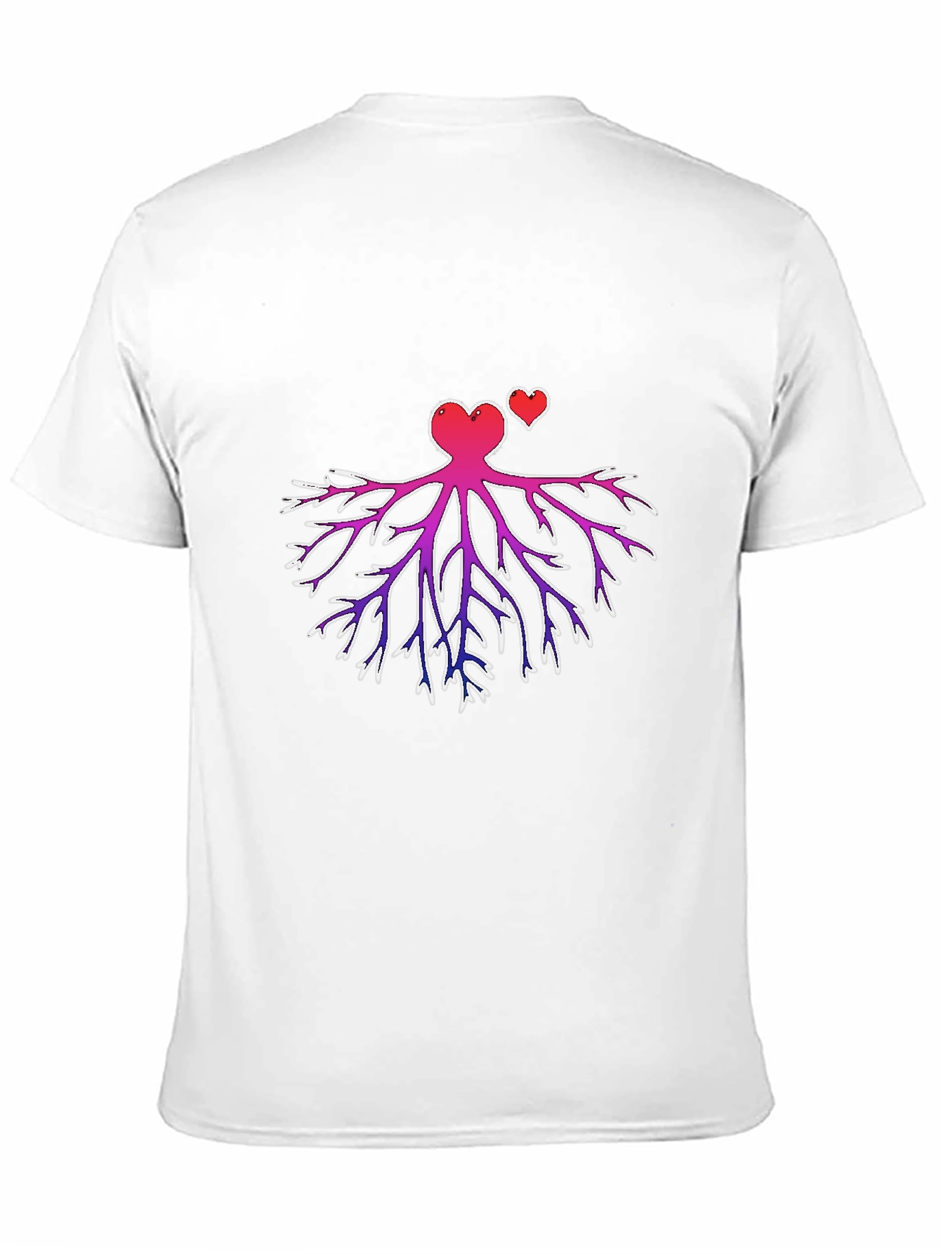 Heart Root Design Black T-Shirt