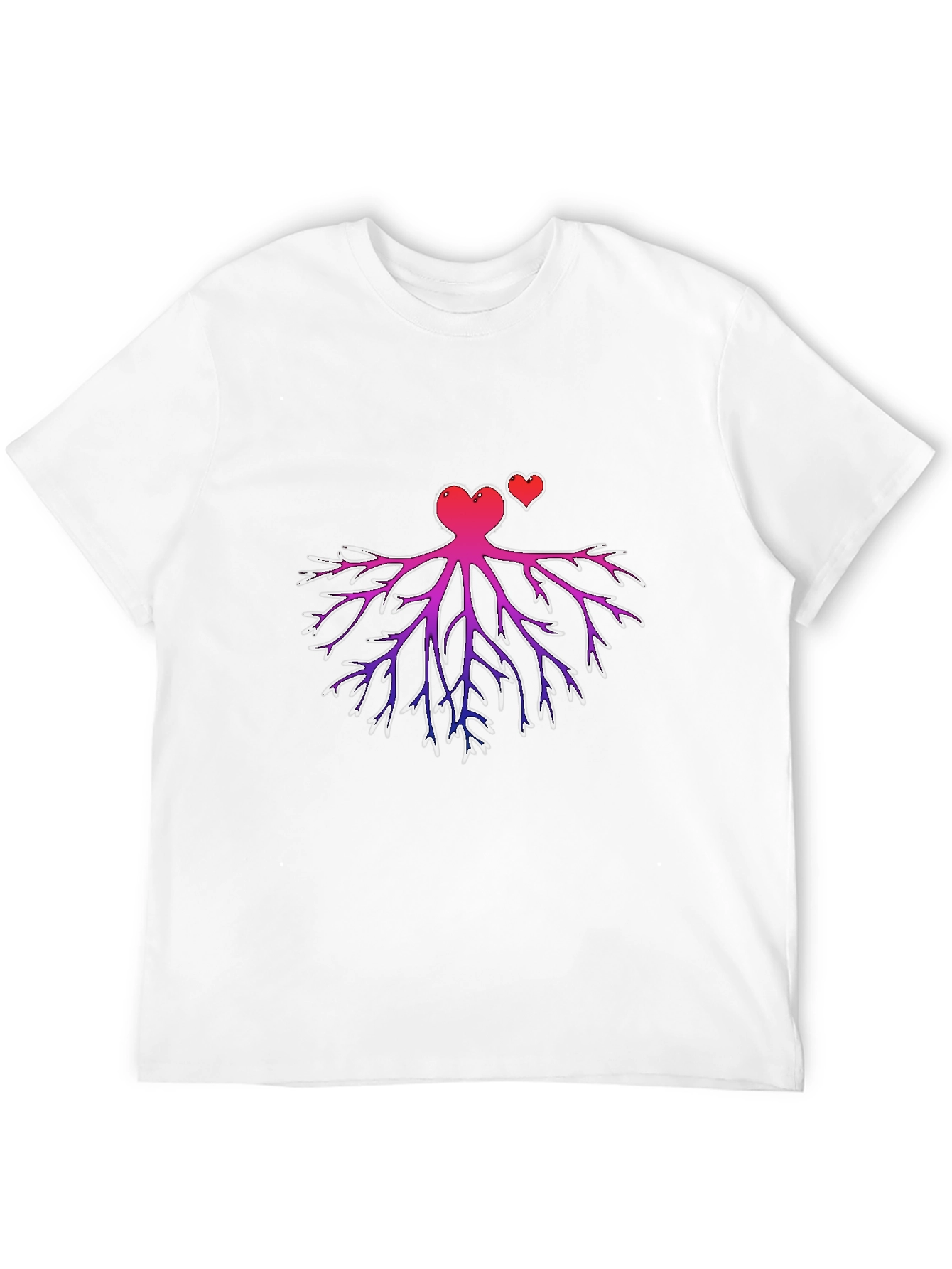 Heart Root Design Black T-Shirt