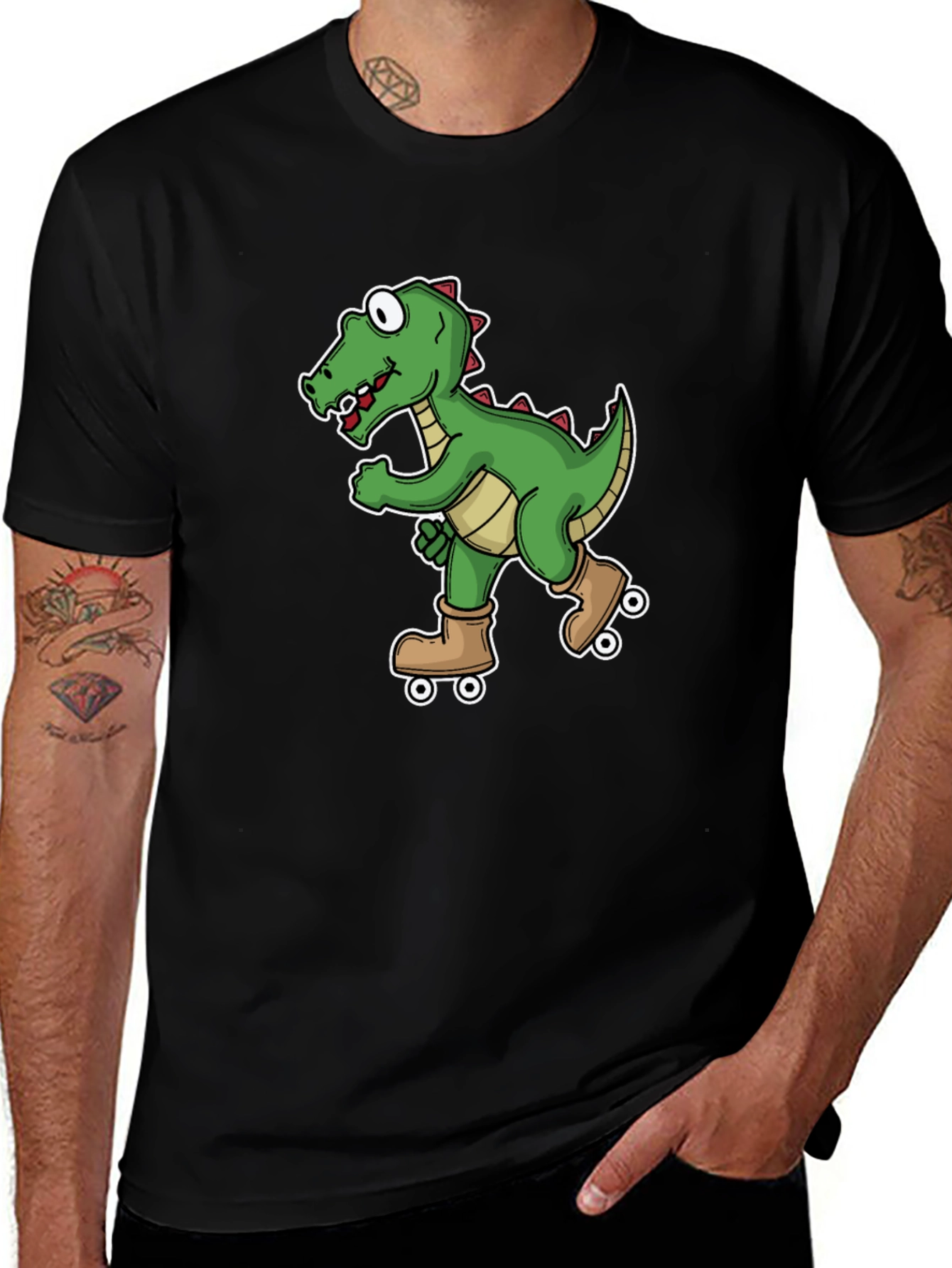 Dino on Wheels Graphic Tee - Black