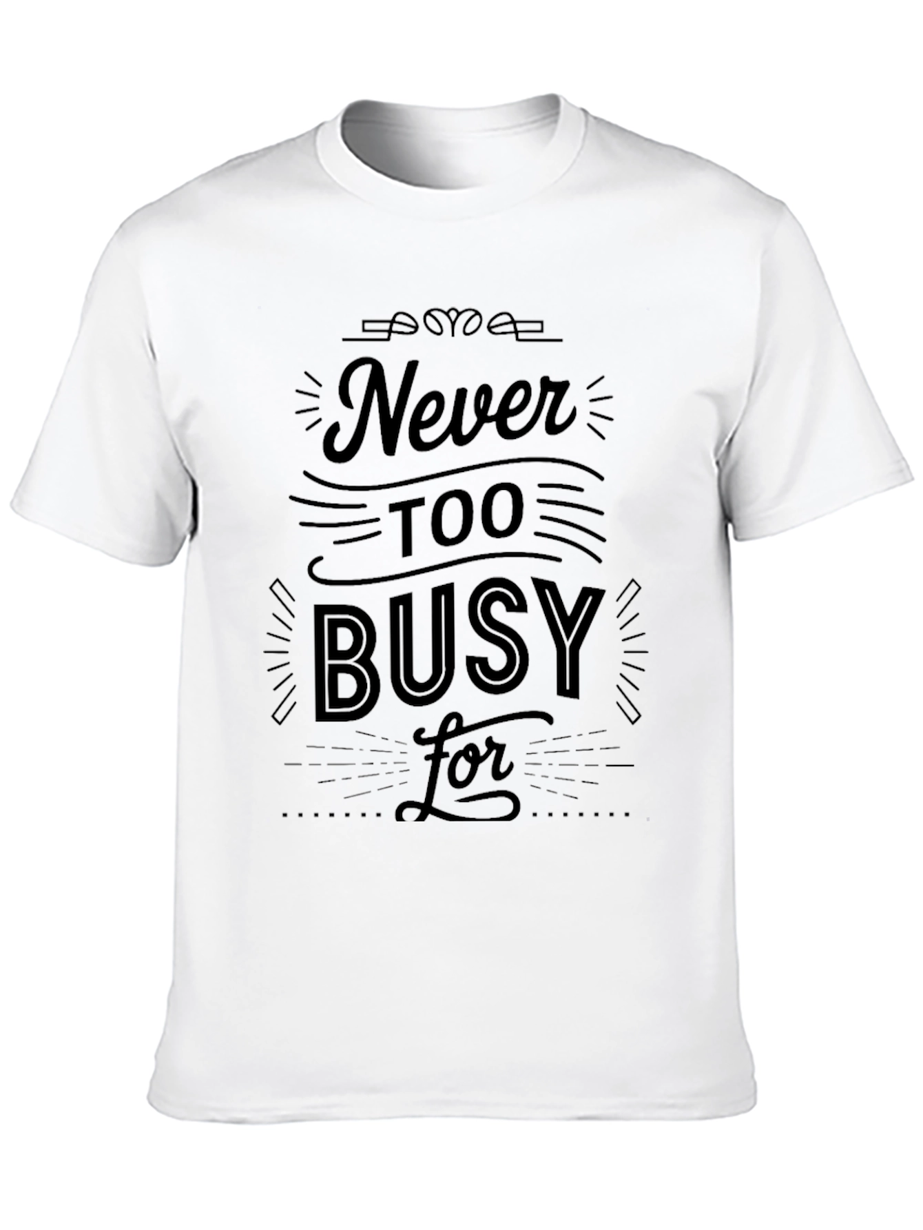 Never Too Busy Graphic Tee - Mens Black T-Shirt