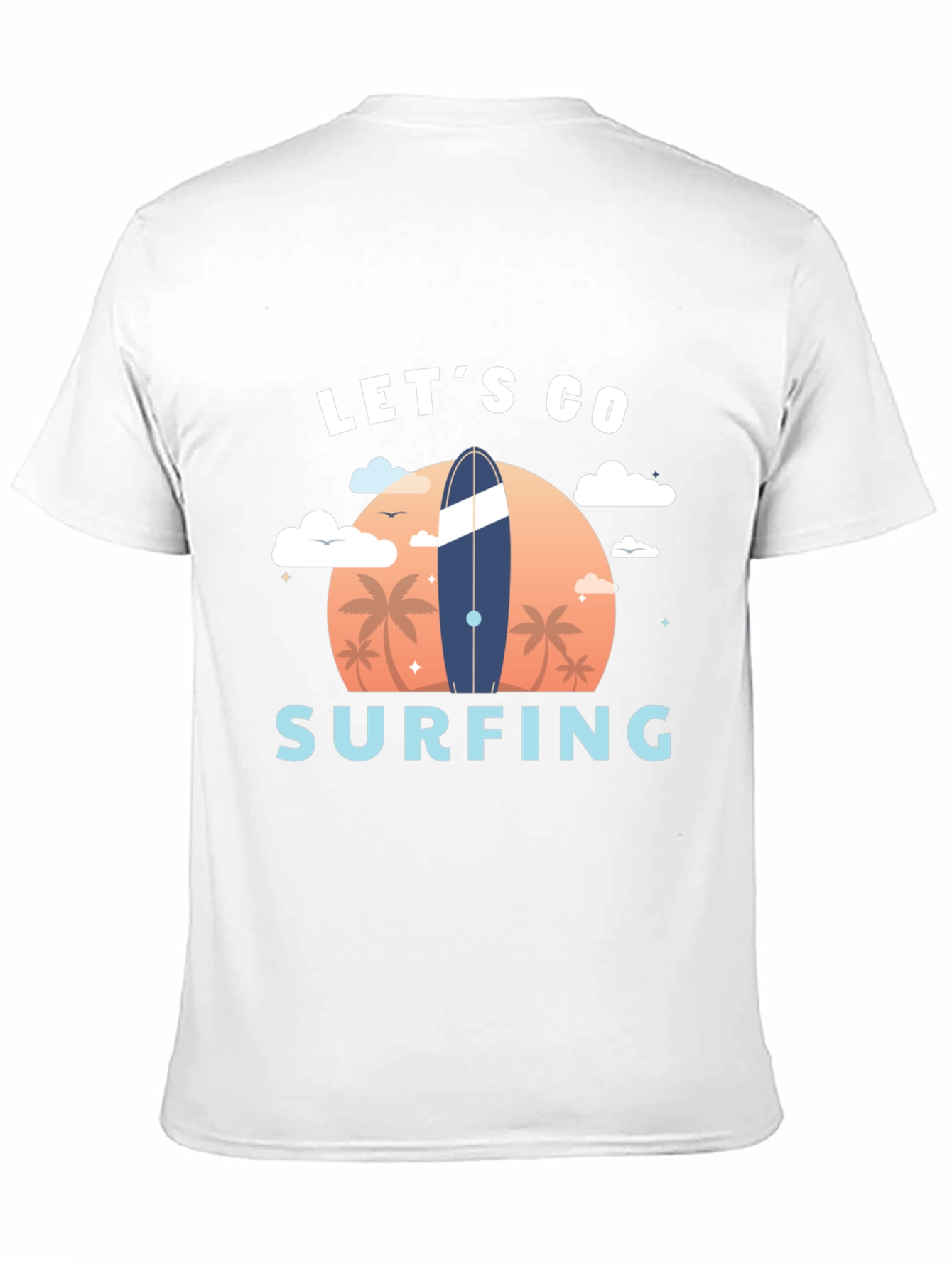 Lets Go Surfing Graphic Tee - Beach Vibes