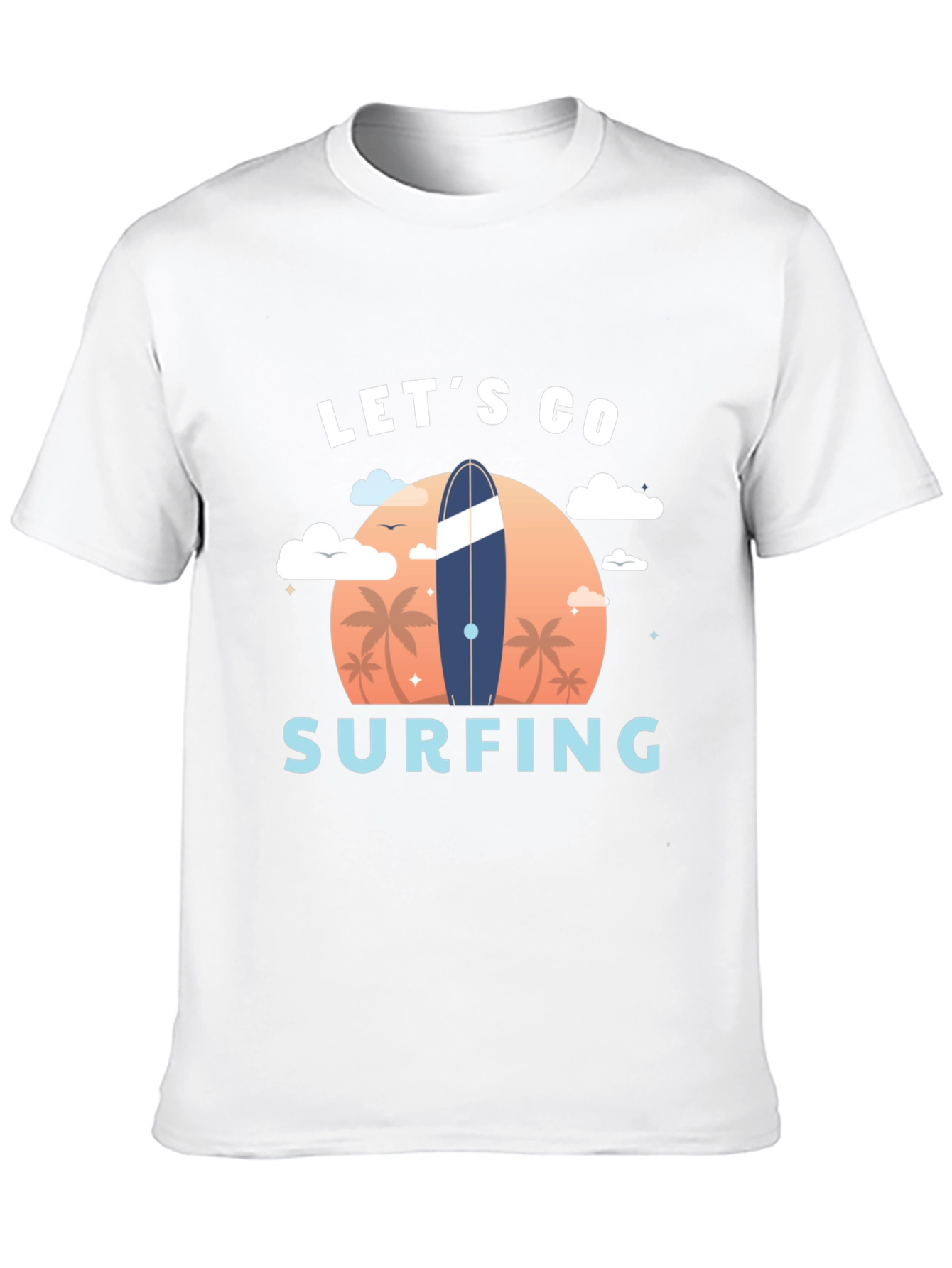Lets Go Surfing Graphic Tee - Beach Vibes