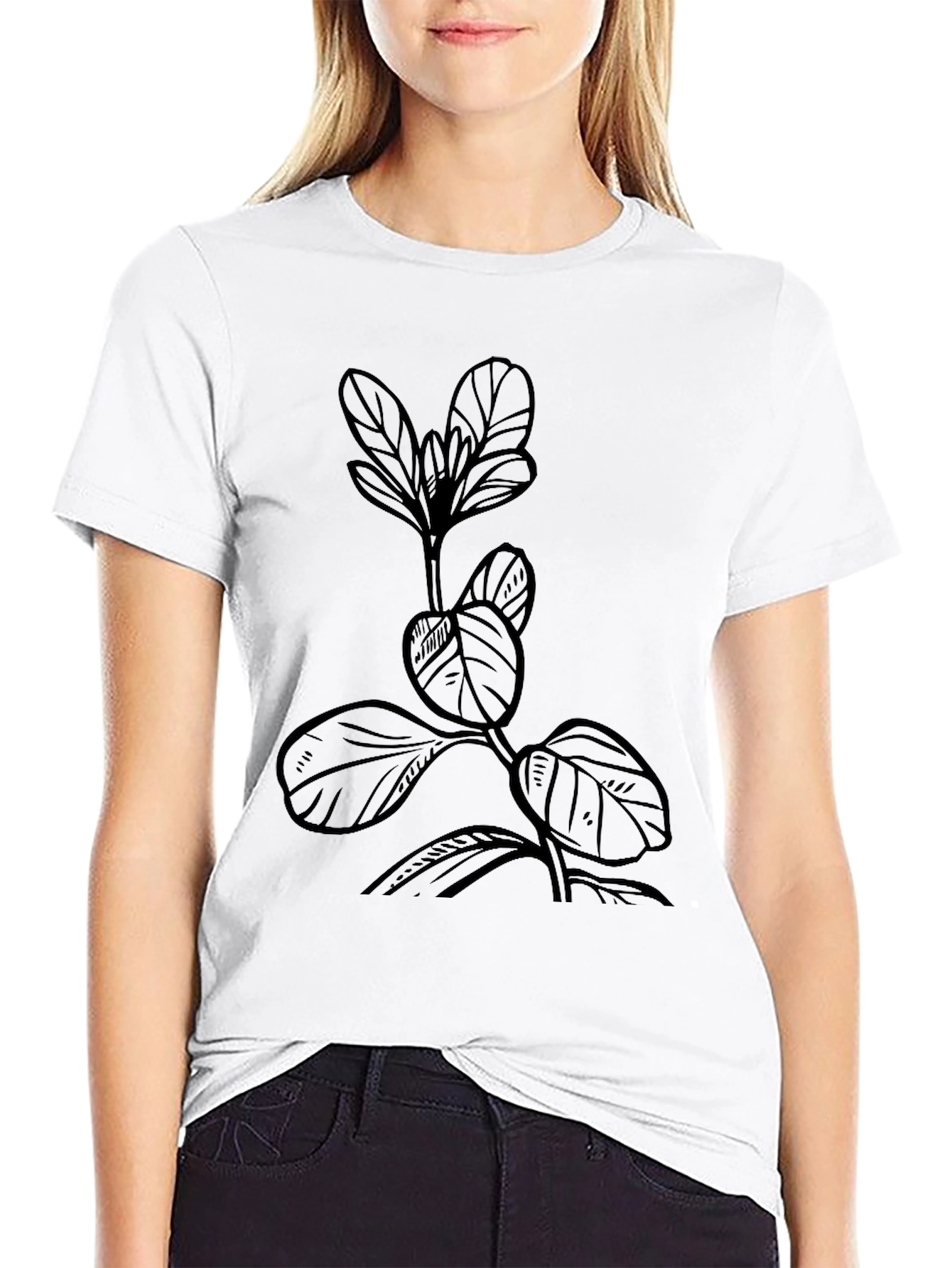 Botanical Black Tee - Nature Inspired Style