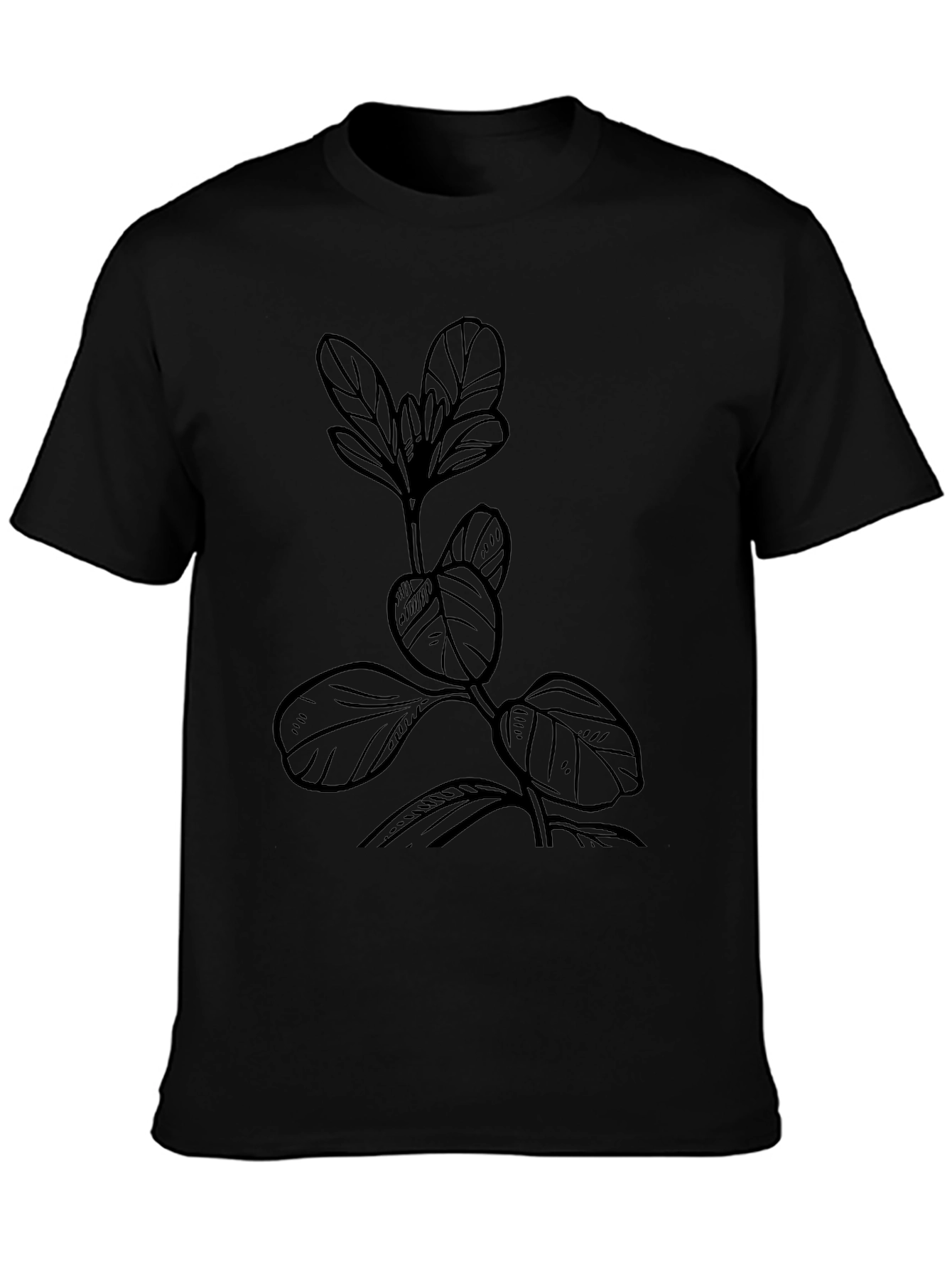Botanical Black Tee - Nature Inspired Style