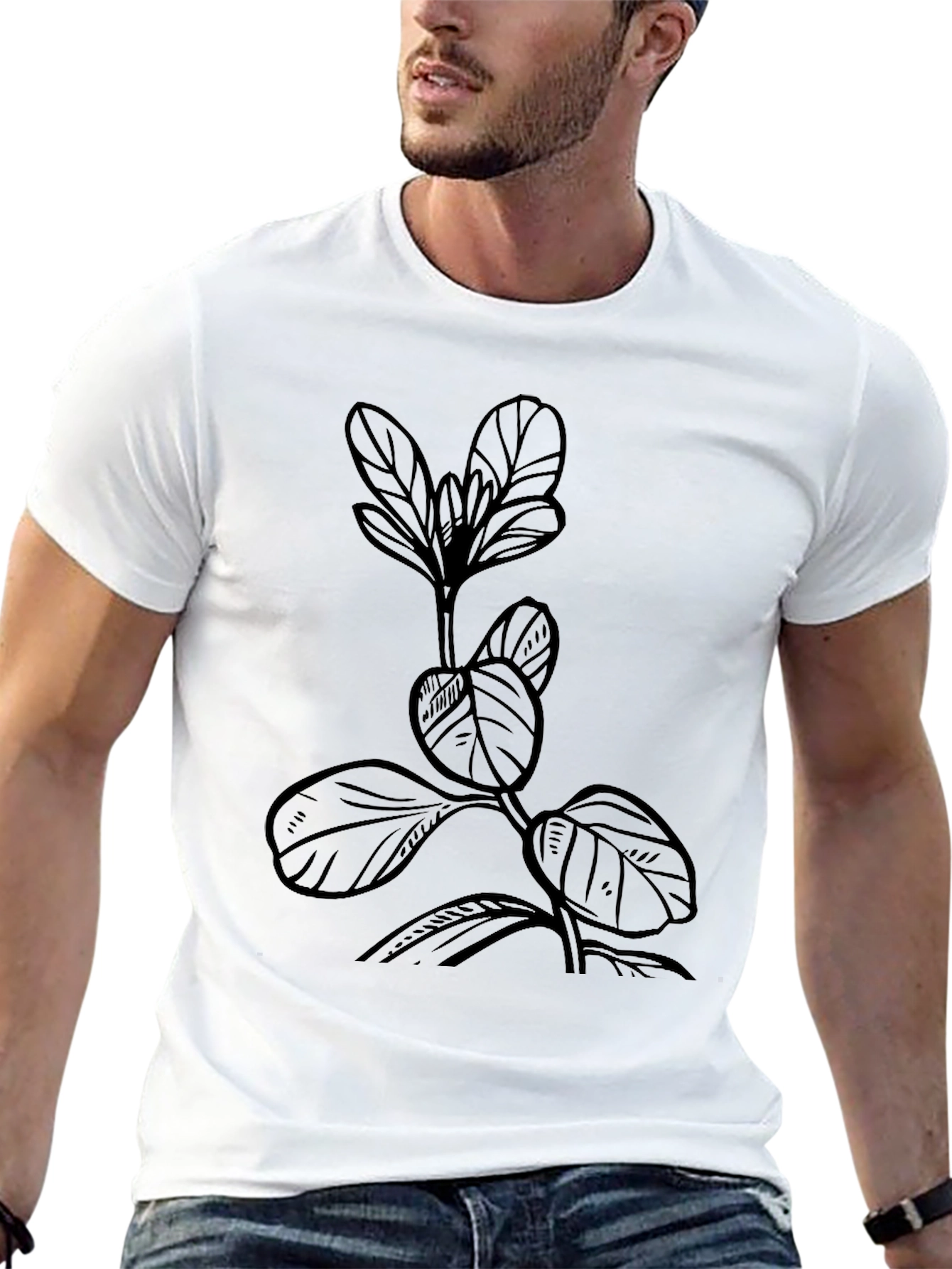 Botanical Black Tee - Nature Inspired Style