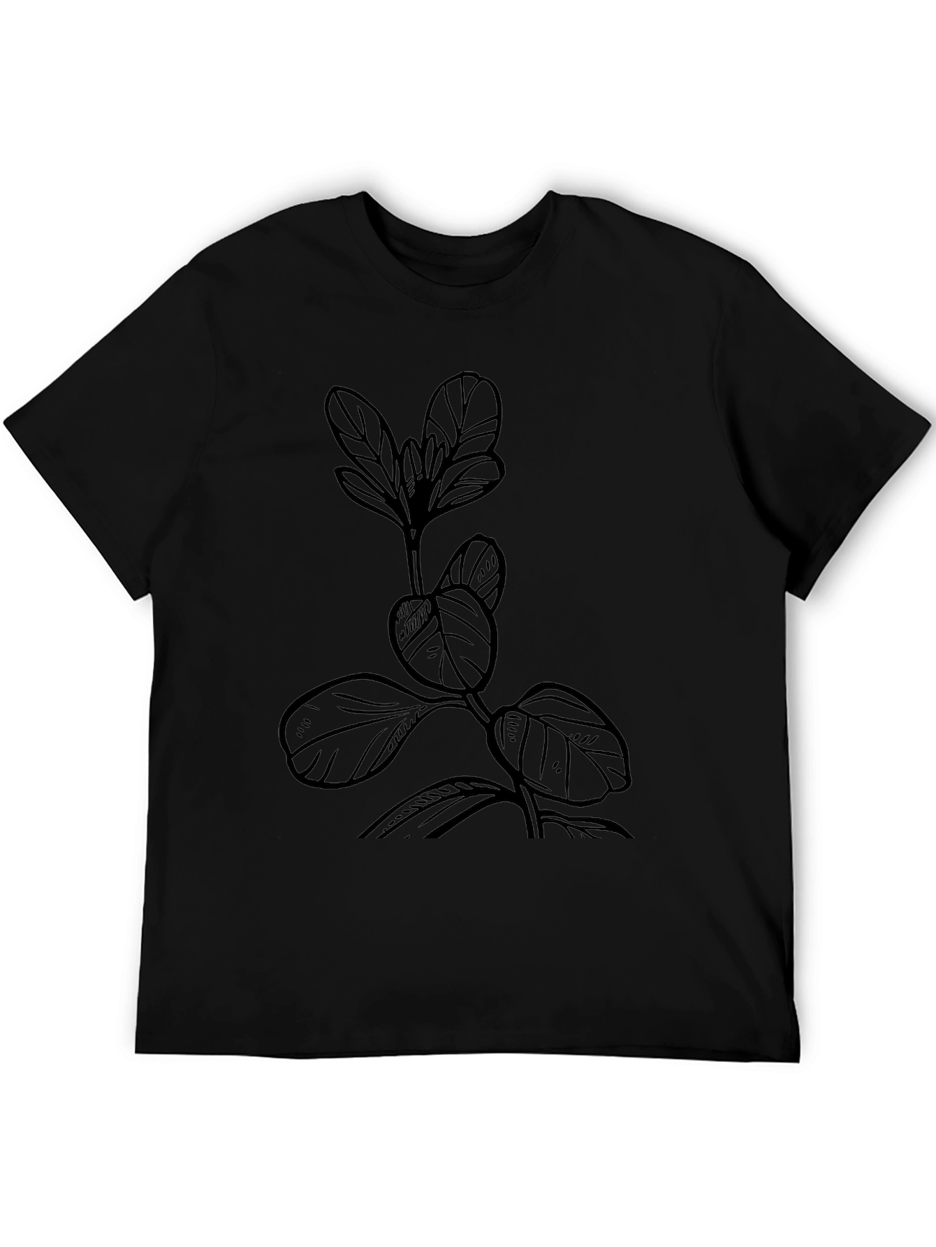 Botanical Black Tee - Nature Inspired Style