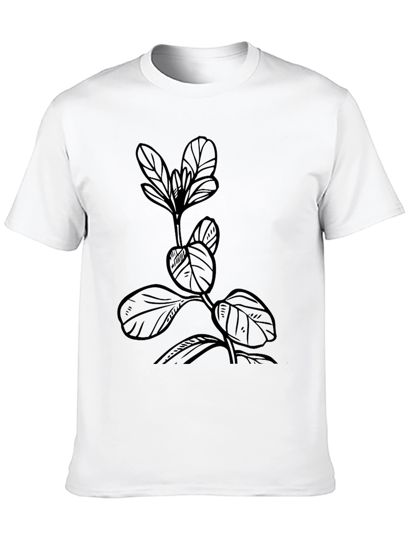 Botanical Black Tee - Nature Inspired Style