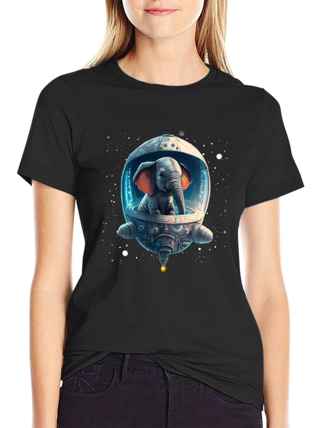 Elephant Astronaut Graphic T-Shirt