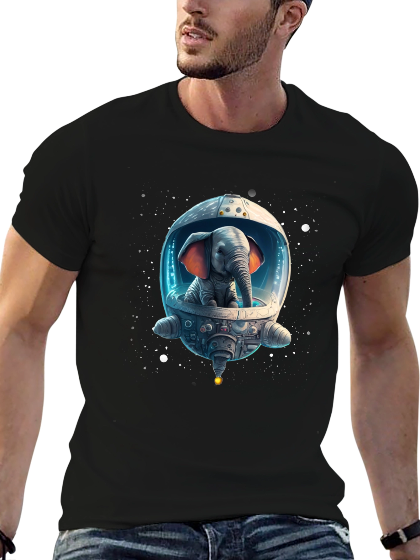 Elephant Astronaut Graphic T-Shirt