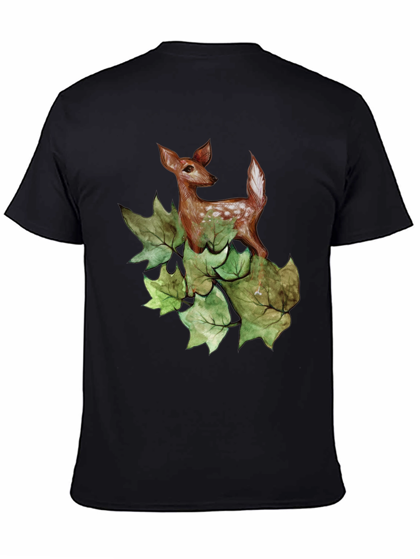 Deer in Leaves Graphic T-Shirt