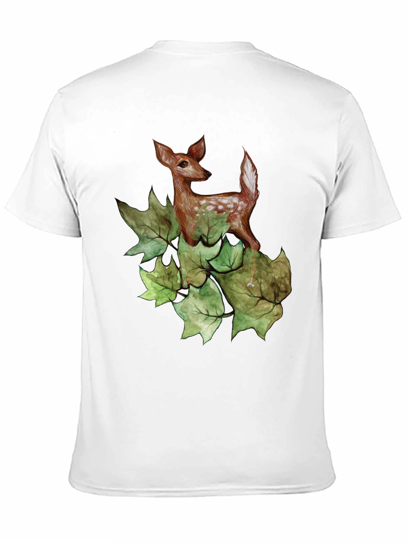 Deer in Leaves Graphic T-Shirt