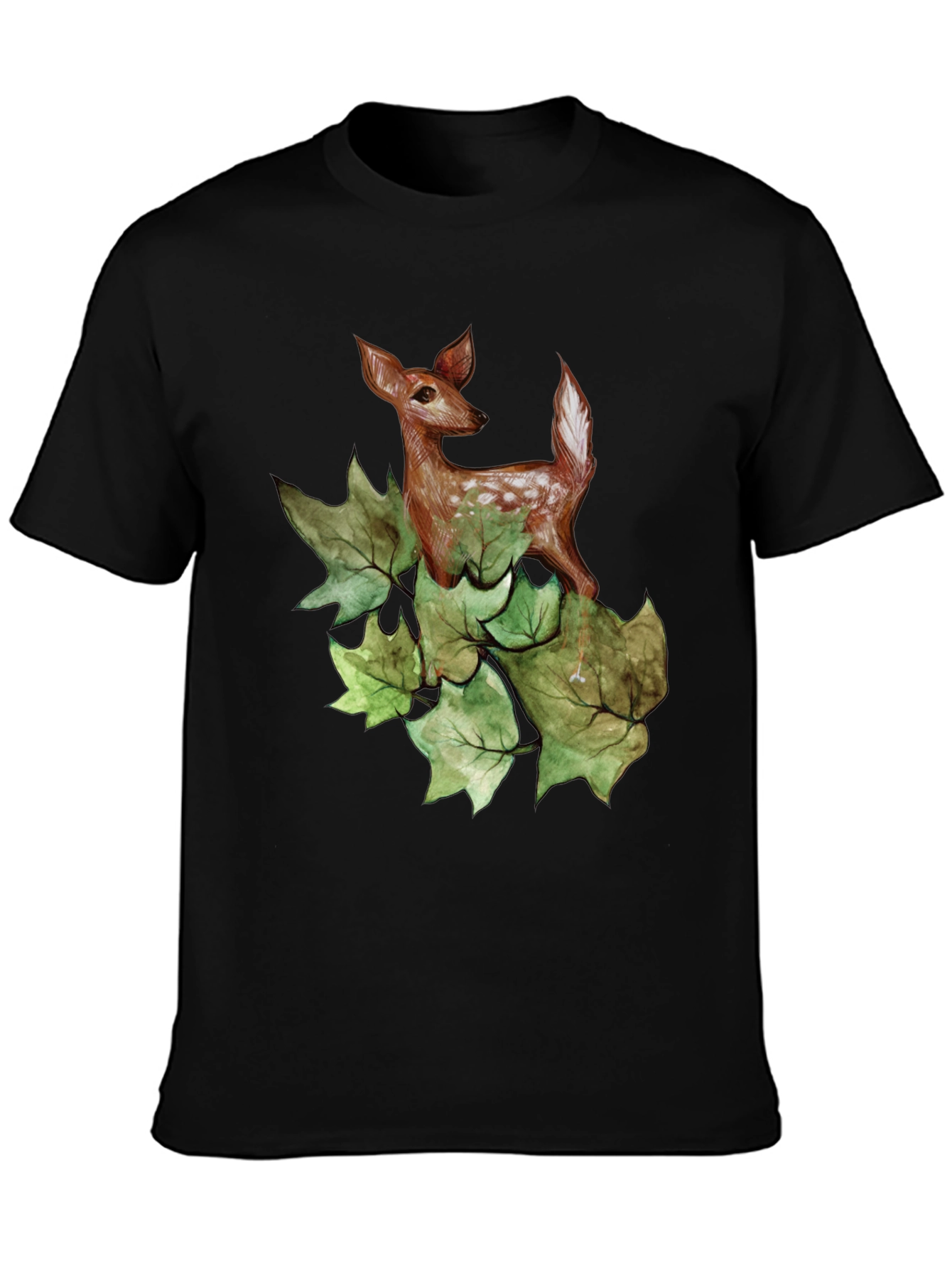 Deer in Leaves Graphic T-Shirt