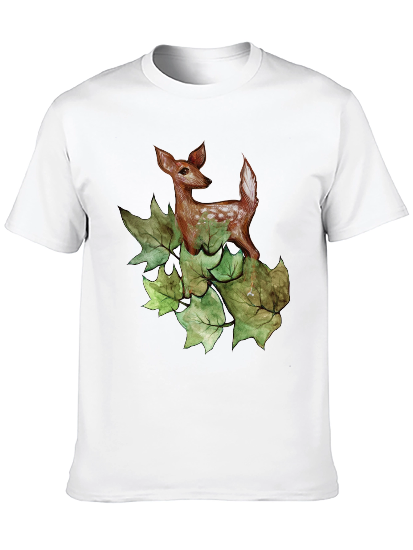 Deer in Leaves Graphic T-Shirt