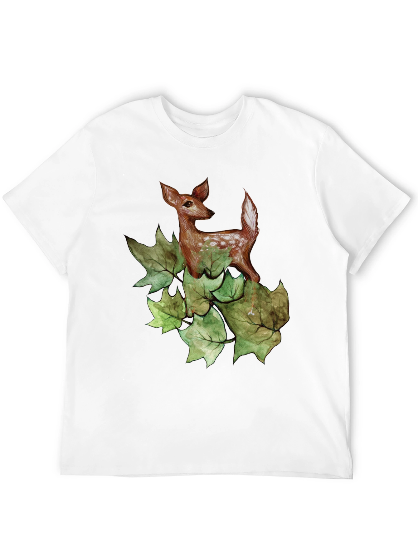 Deer in Leaves Graphic T-Shirt